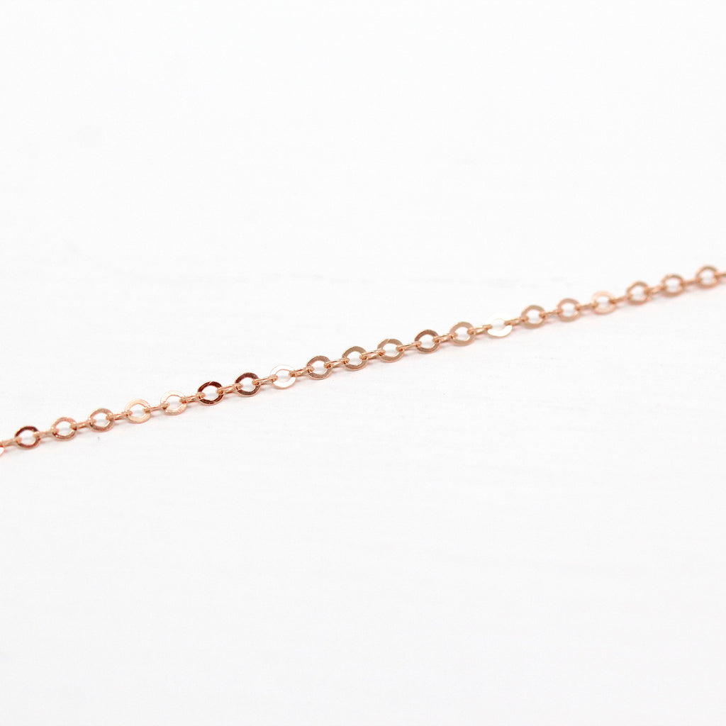 14k Rose Gold Filled Chain - 18 Inch 14/20 GF Necklace - 1.2 mm Flat Dainty Cable Chain Spring Ring Clasp - Pink GF 18" New Jewelry Supply