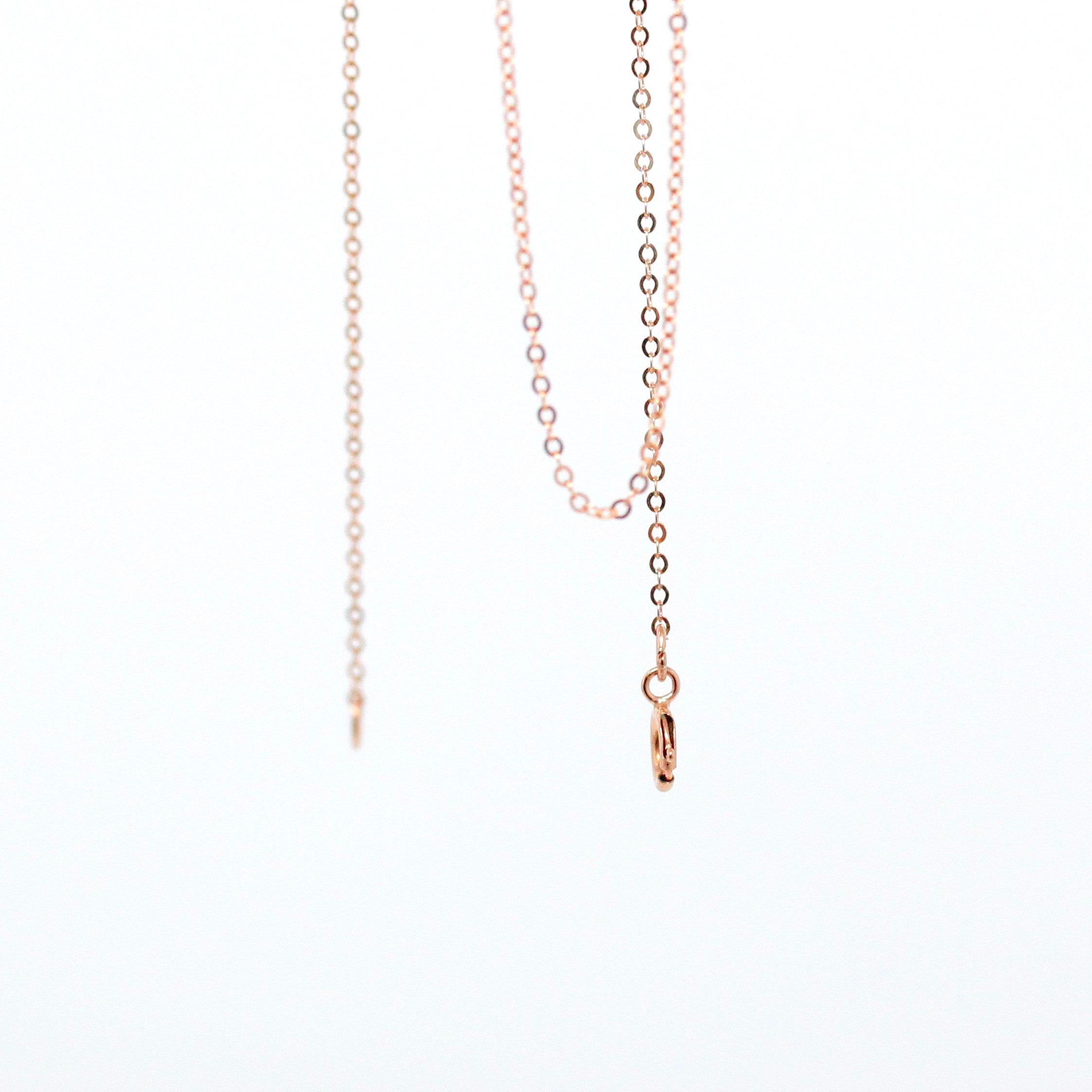 14k Rose Gold Filled Chain - 16 Inch 14/20 GF Necklace - 1.2 mm Flat Dainty Cable Chain Spring Ring Clasp - Pink GF 16" New Jewelry Supply