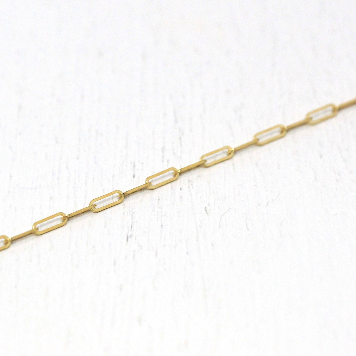 14k Yellow Gold Paperclip Chain - Art Deco Style 18 Inch High Polished Dainty Link Fine Jewelry - 1.5 mm Lobster Claw Clasp Necklace Supply