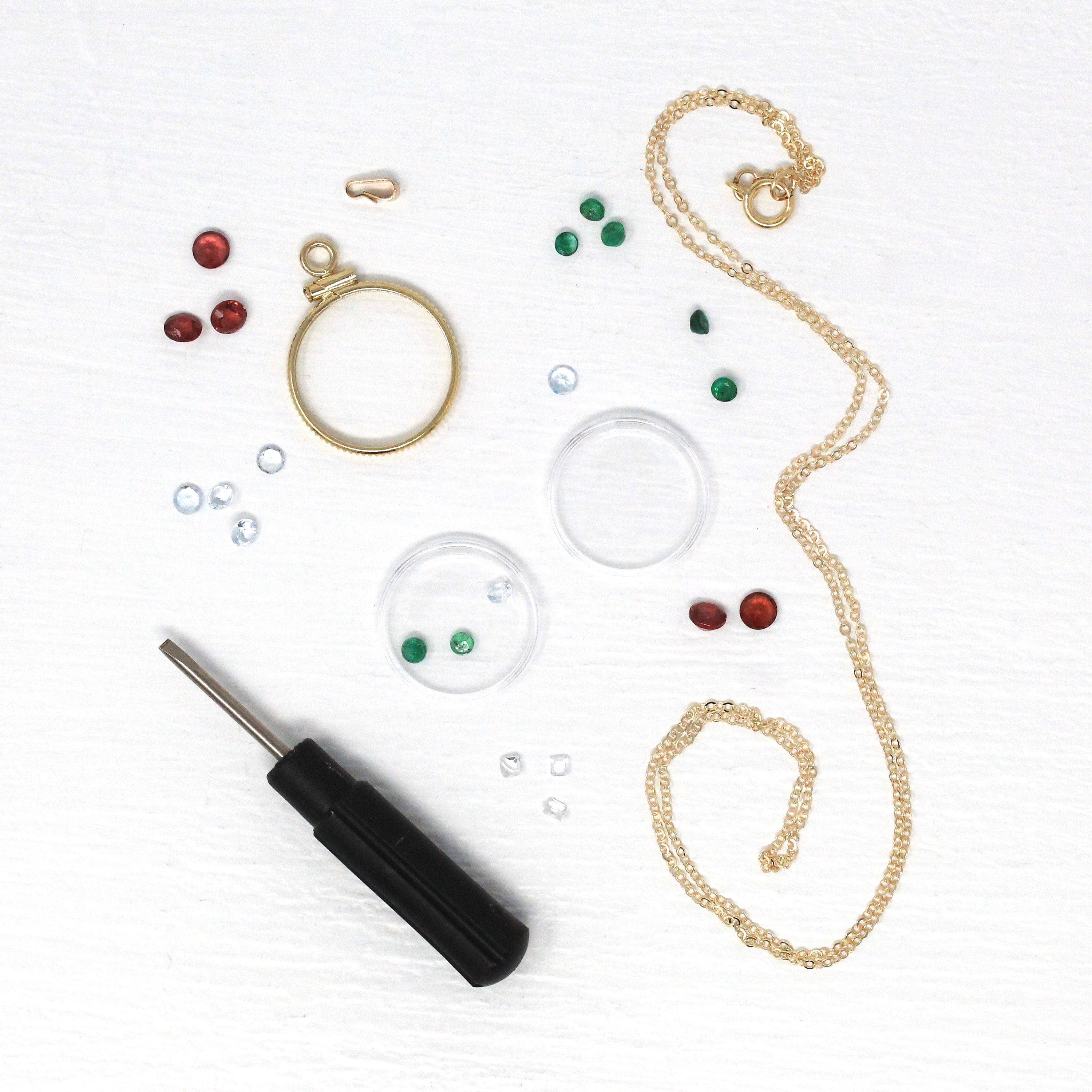 Custom Shaker Locket - Sterling Silver, 14k Gold Filled Natural Gemstone Necklace Pendant, Choose Gems - Bespoke Birthstone Mother's Jewelry