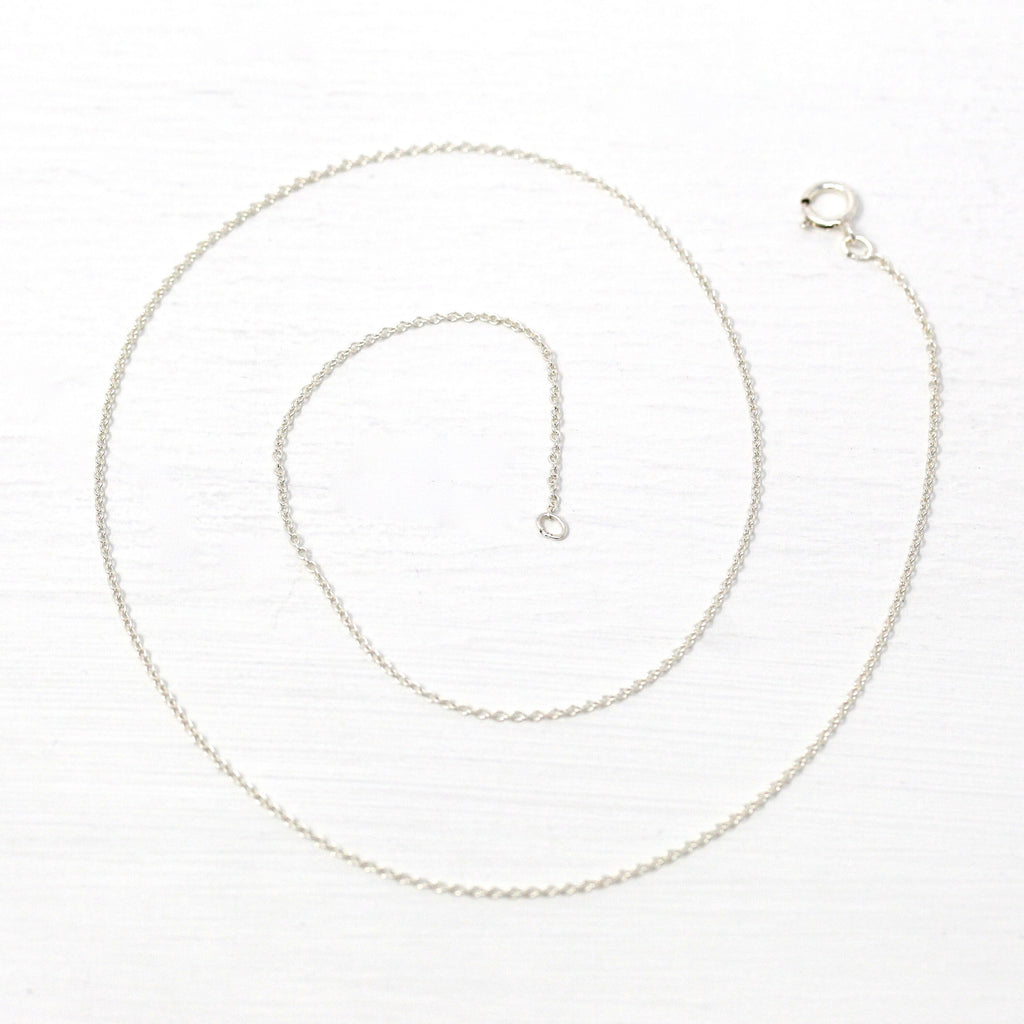 Sterling Silver Chain - 16 Inch Cable Link Fashion Accessory - Sixteen Inch 925 Dainty New Necklace Spring Clasp Finished Jewelry Supply