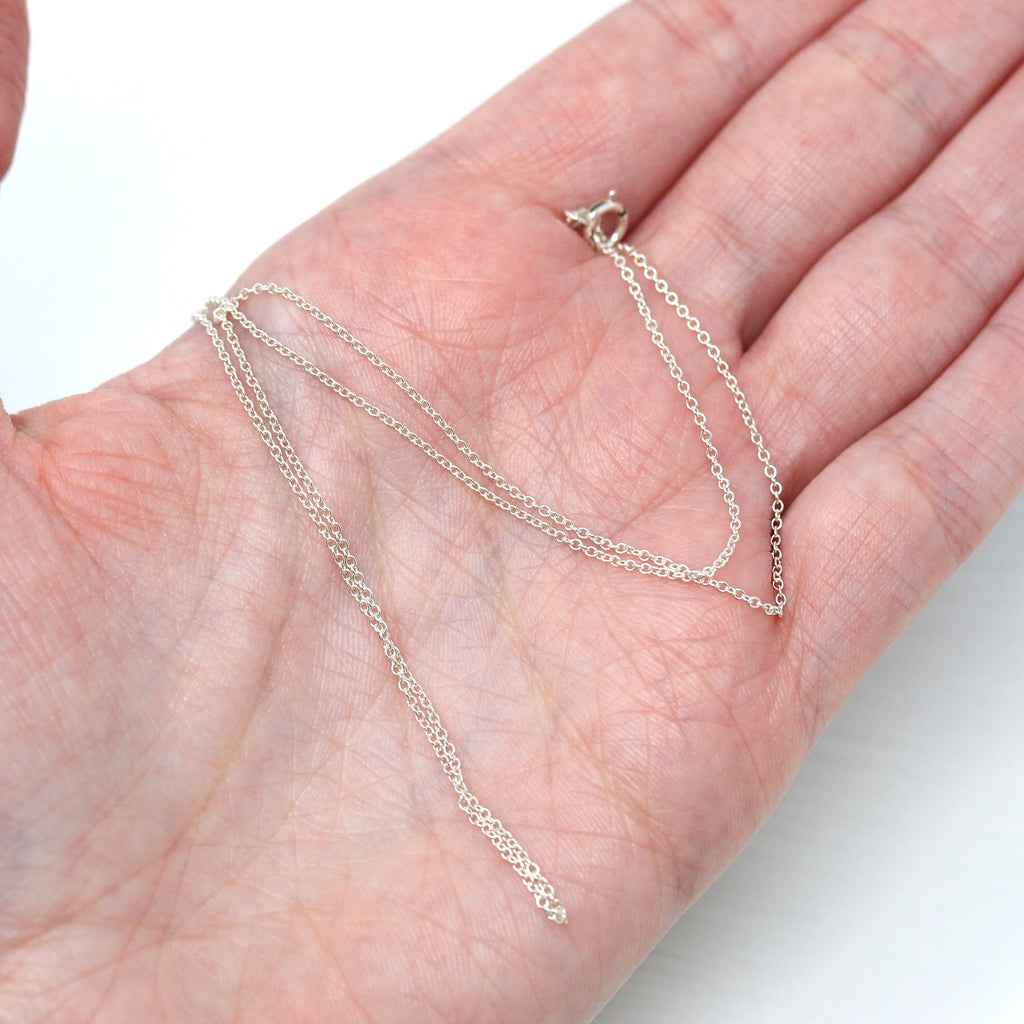 Sterling Silver Chain - 16 Inch Cable Link Fashion Accessory - Sixteen Inch 925 Dainty New Necklace Spring Clasp Finished Jewelry Supply