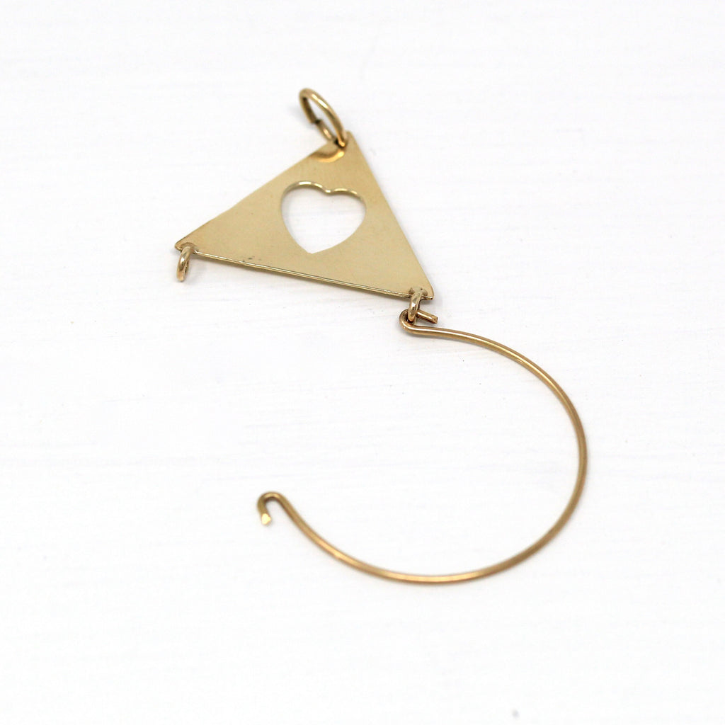 Sale - Estate Charm Holder - Modern 14k Yellow Gold Necklace Chain Clasp Finding - Circa 2000s Charm Holder Keepsake Memento Fine Jewelry