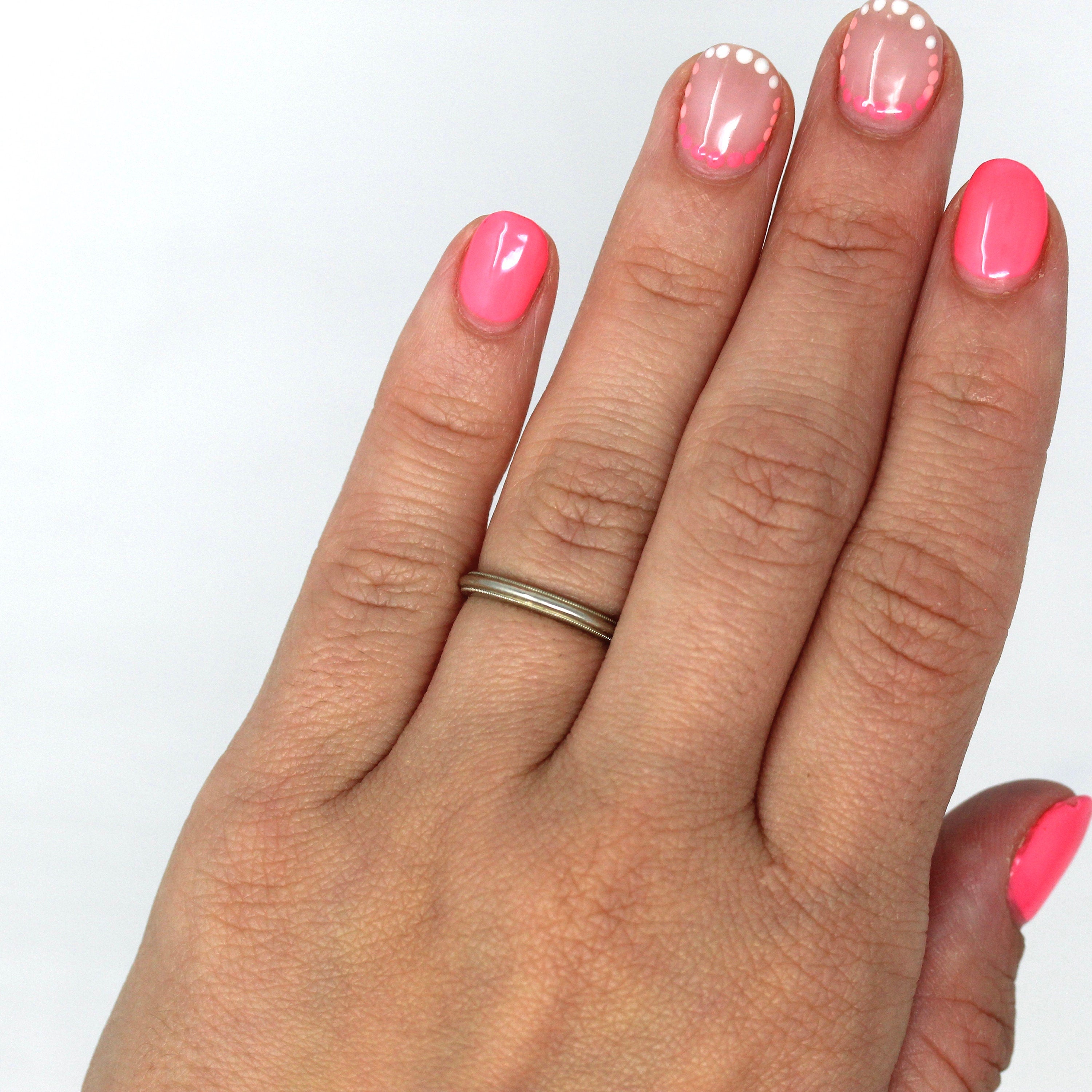 Estate Wedding Band - Modern 14k White Gold Milgrain Eternity Designs Ring - Circa 1980s Era Size 4 3/4 Stacking Style Stief Fine Jewelry