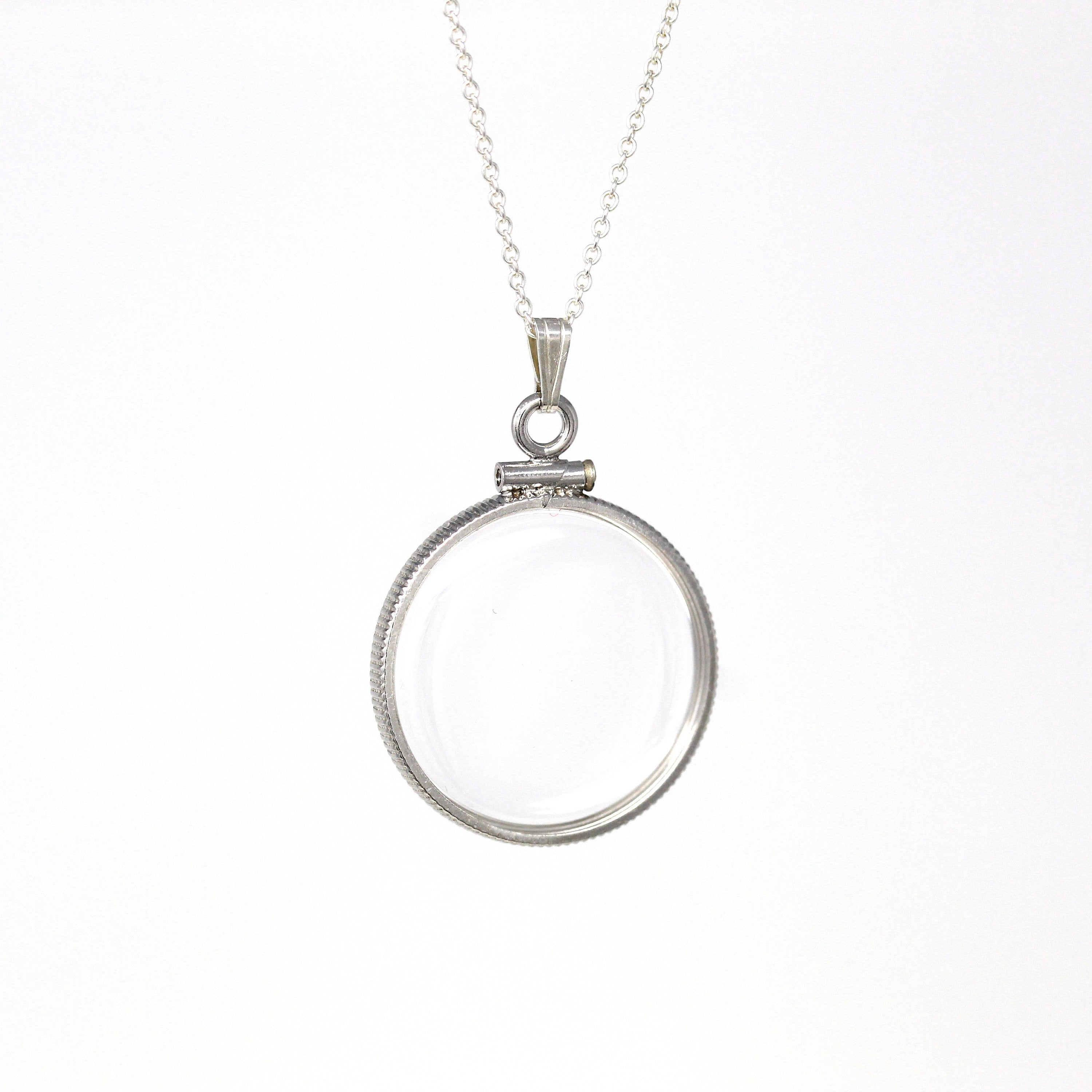 Empty Shaker Locket - Sterling Silver Clear Pendant Locket Charm - Customizable Double Sided Necklace Nickel Size Keepsake Gemstones Jewelry