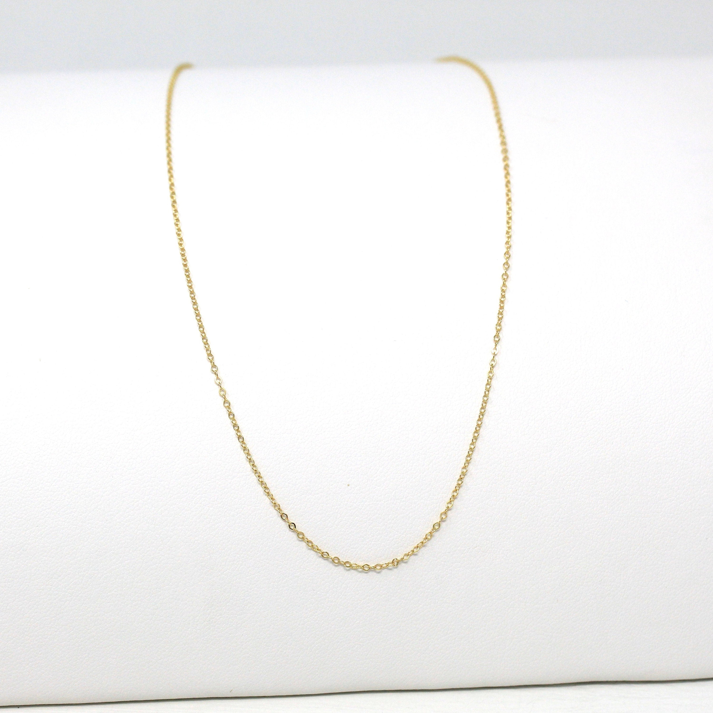 14k Yellow Gold Chain - Adjustable 18 to 17 to 16 Inch 1.3 mm Double Extendable Piatto Necklace - Polished Cable Link Fine Jewelry Supply