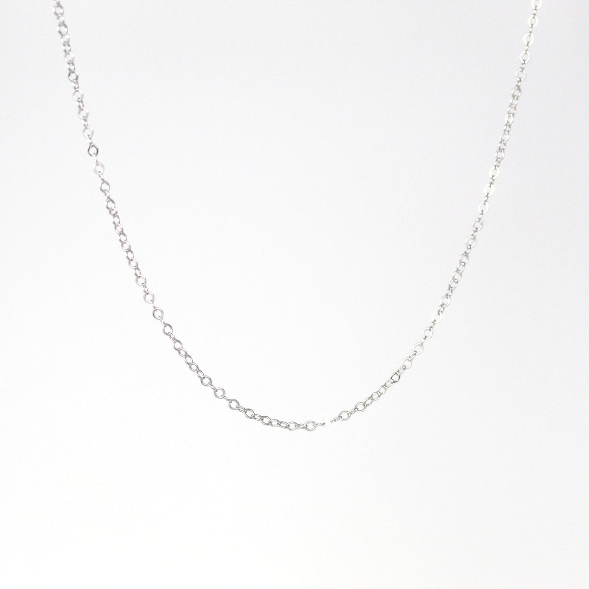 14k White Gold Chain - Adjustable 18 to 17 to 16 Inch 1.3 mm Double Extendable Piatto Necklace - Polished Cable Link Fine Jewelry Supply