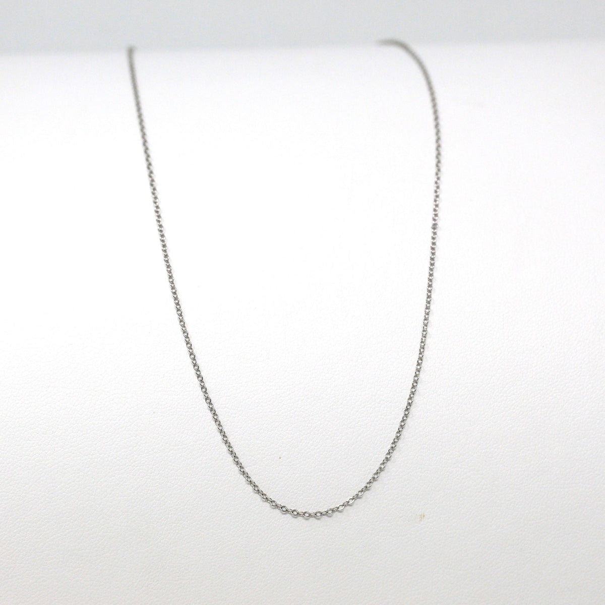 14k White Gold Chain - Adjustable 18 to 17 to 16 Inch 1.3 mm Double Extendable Piatto Necklace - Polished Cable Link Fine Jewelry Supply