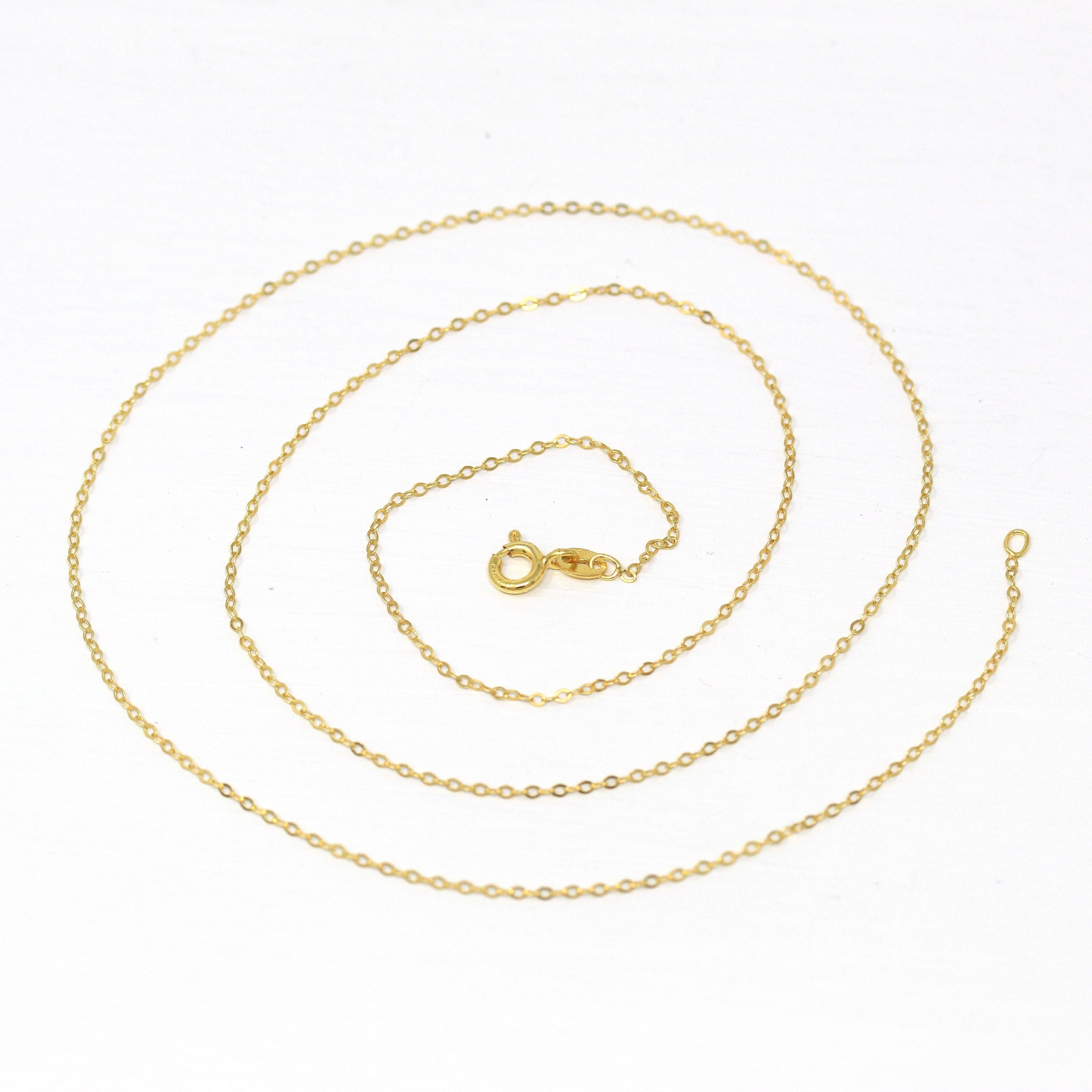 Gold Filled Chain - 24 Inch 14/20 GF Necklace - 1.3 mm Dainty Cable Neck Chain with Spring Ring - Bright Finish Wholesale New Jewelry Supply