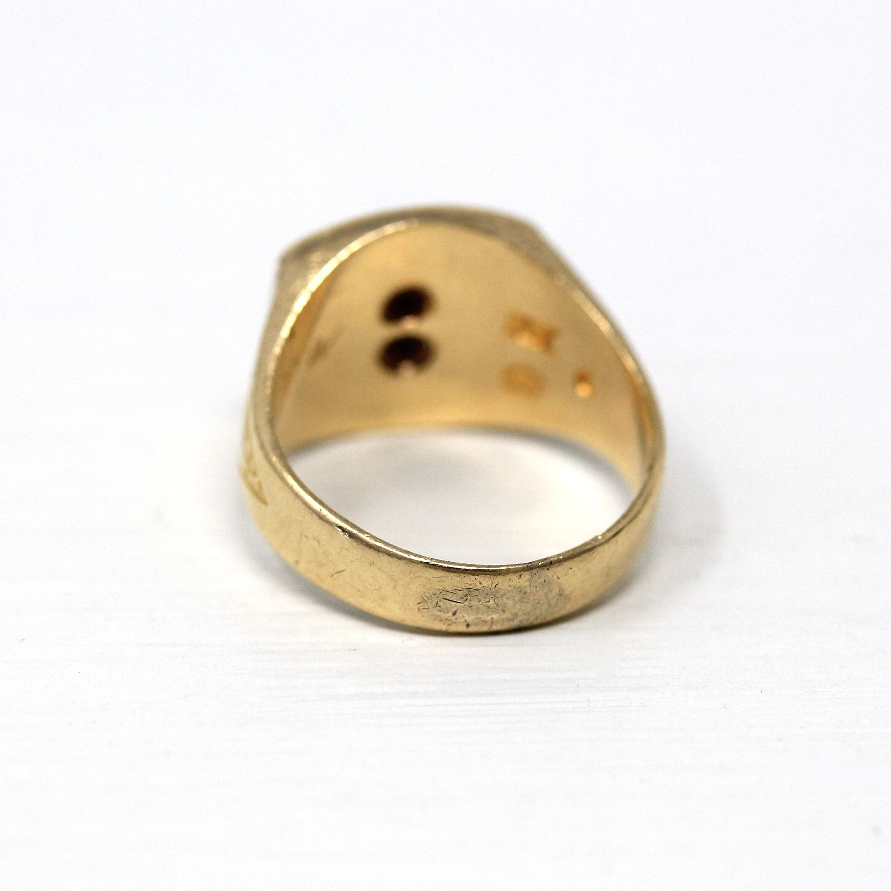 Ephrata High School Ring - Retro Era 10k Yellow Gold Pennsylvania Class Signet - Vintage Dated 1948 PA Education Statement Fine 40s Jewelry