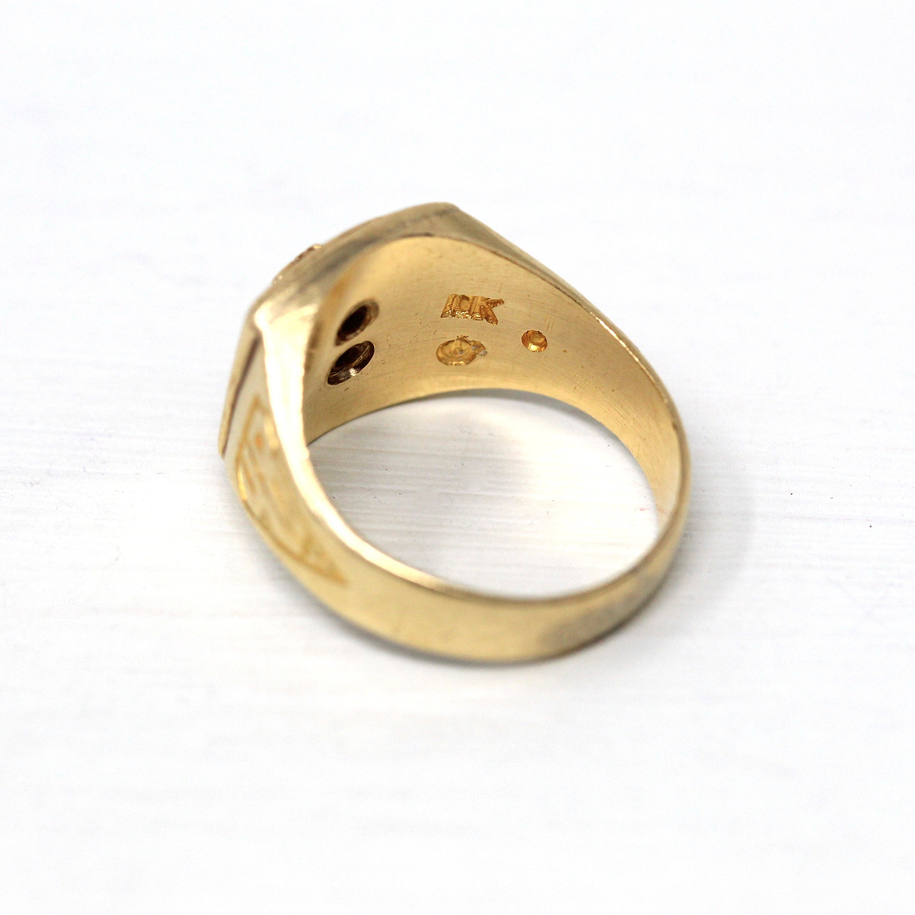 Ephrata High School Ring - Retro Era 10k Yellow Gold Pennsylvania Class Signet - Vintage Dated 1948 PA Education Statement Fine 40s Jewelry