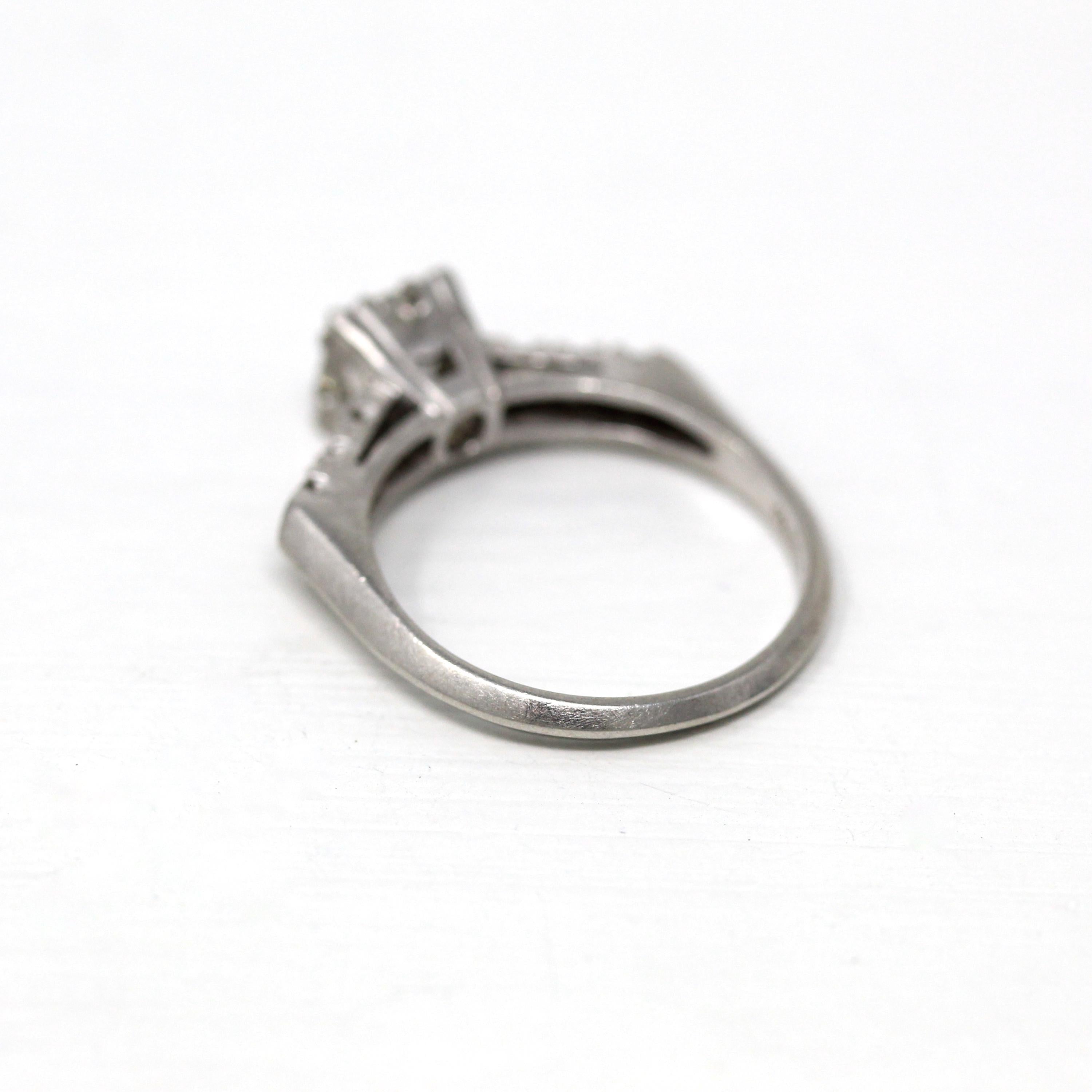 Vintage Engagement Ring - Platinum Old European Cut 1.04 Carat Diamond Statement - Size 7 Mid Century 1950s Era GIA Report Fine 50s Jewelry