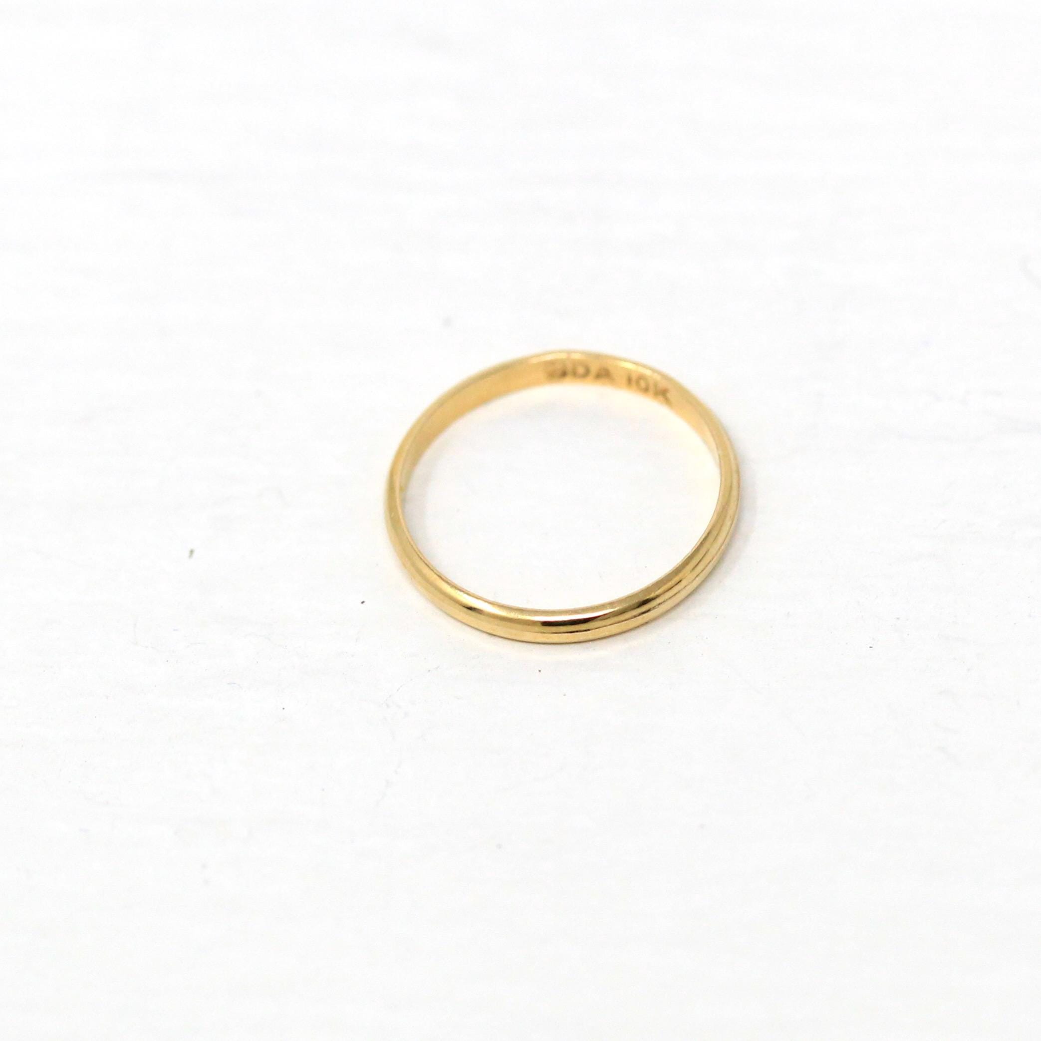 Vintage Baby Band - Retro 10k Yellow Gold Pinky Midi 40s Ring - Circa 1940s Era Size 1/4 Fine Children's Baby Shower New Mother Gift Jewelry