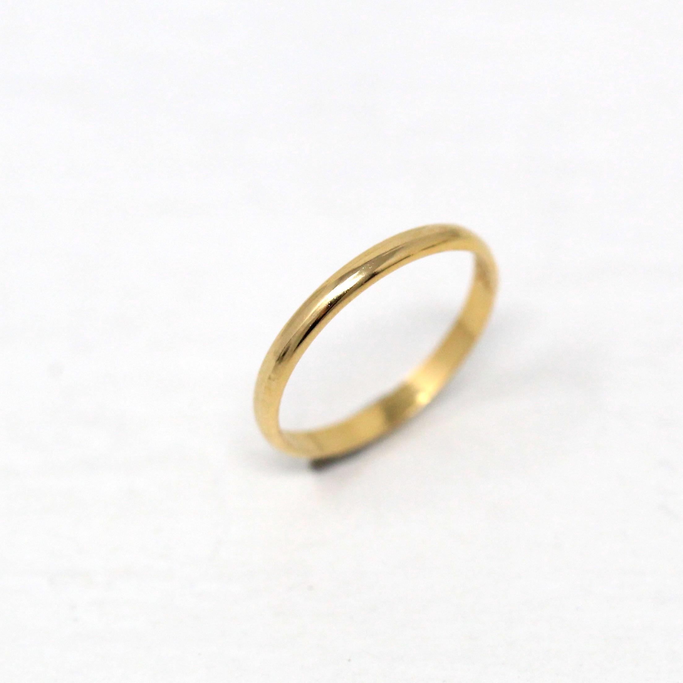 Vintage Baby Band - Retro 10k Yellow Gold Pinky Midi 40s Ring - Circa 1940s Era Size 1/4 Fine Children's Baby Shower New Mother Gift Jewelry