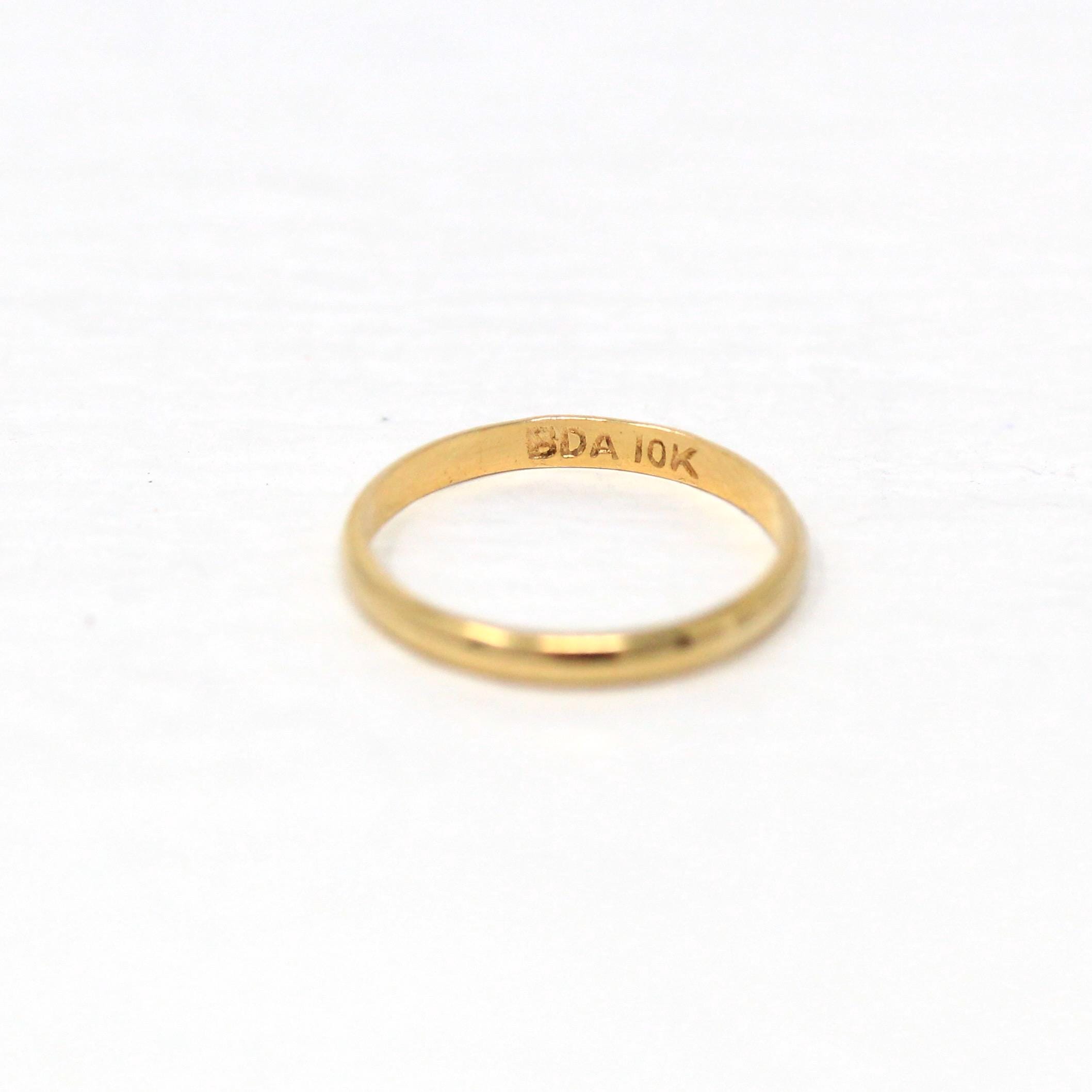 Vintage Baby Band - Retro 10k Yellow Gold Pinky Midi 40s Ring - Circa 1940s Era Size 1/4 Fine Children's Baby Shower New Mother Gift Jewelry