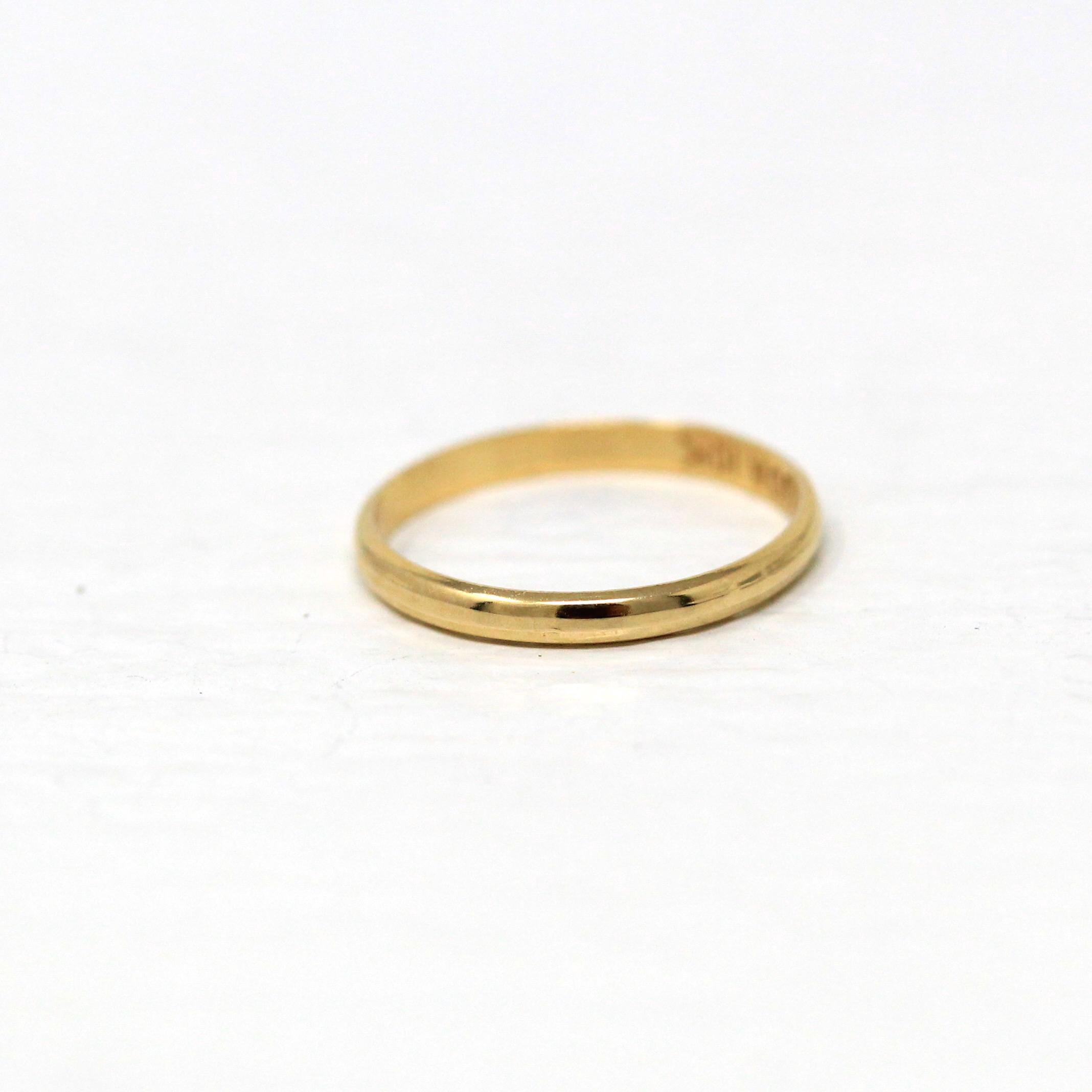 Vintage Baby Band - Retro 10k Yellow Gold Pinky Midi 40s Ring - Circa 1940s Era Size 1/4 Fine Children's Baby Shower New Mother Gift Jewelry