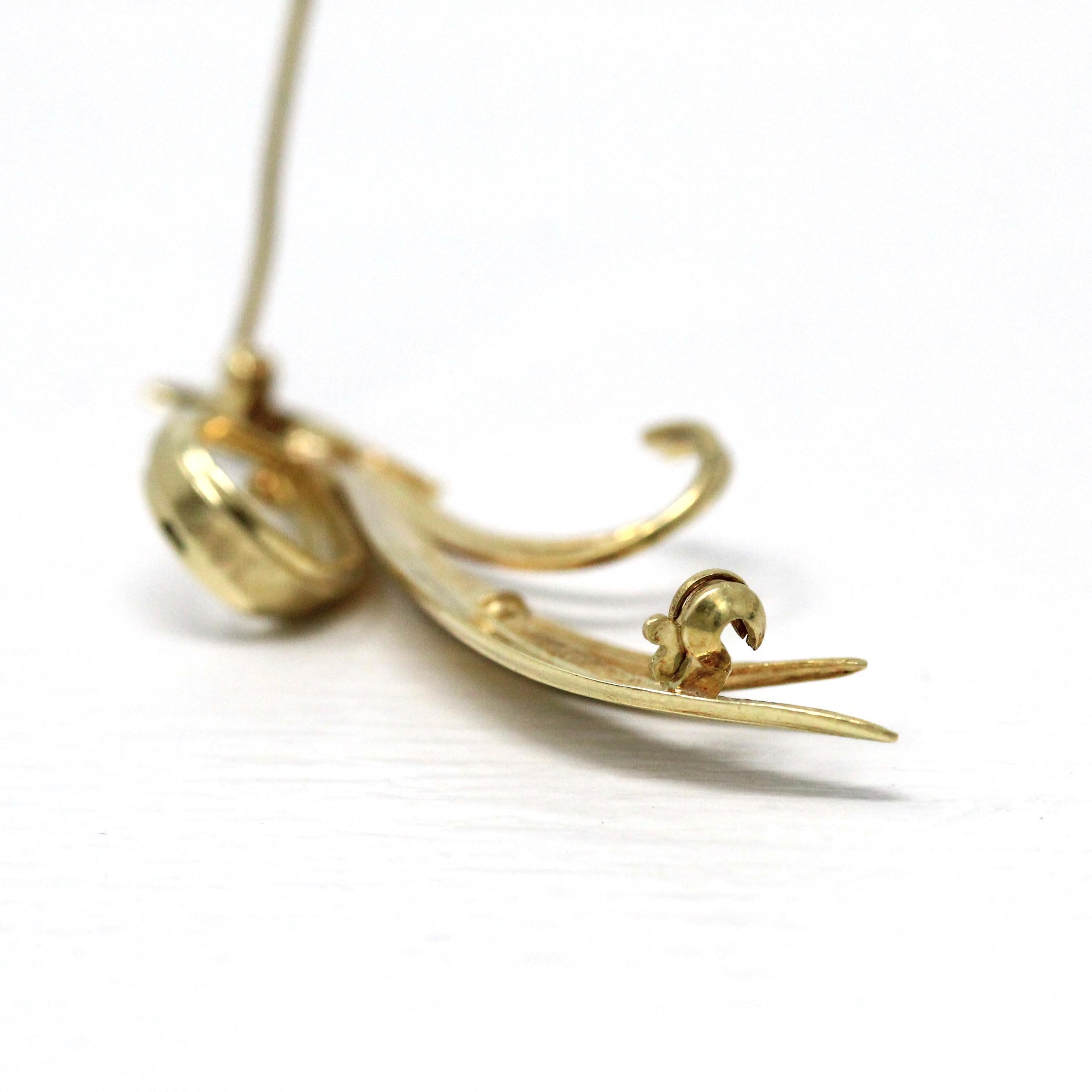 Tiffany & Co. Brooch - Estate 14k Yellow Gold Bouquet of Leaves Pin - Circa 1980s Era Tiffany's Made In Germany Statement Accessory Jewelry