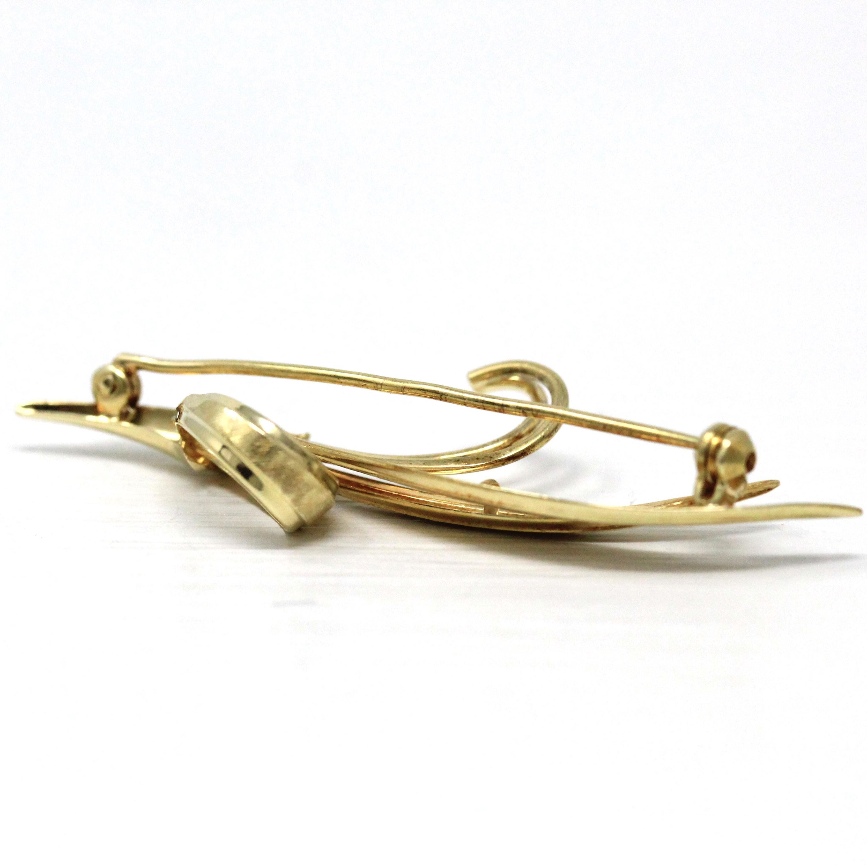 Tiffany & Co. Brooch - Estate 14k Yellow Gold Bouquet of Leaves Pin - Circa 1980s Era Tiffany's Made In Germany Statement Accessory Jewelry