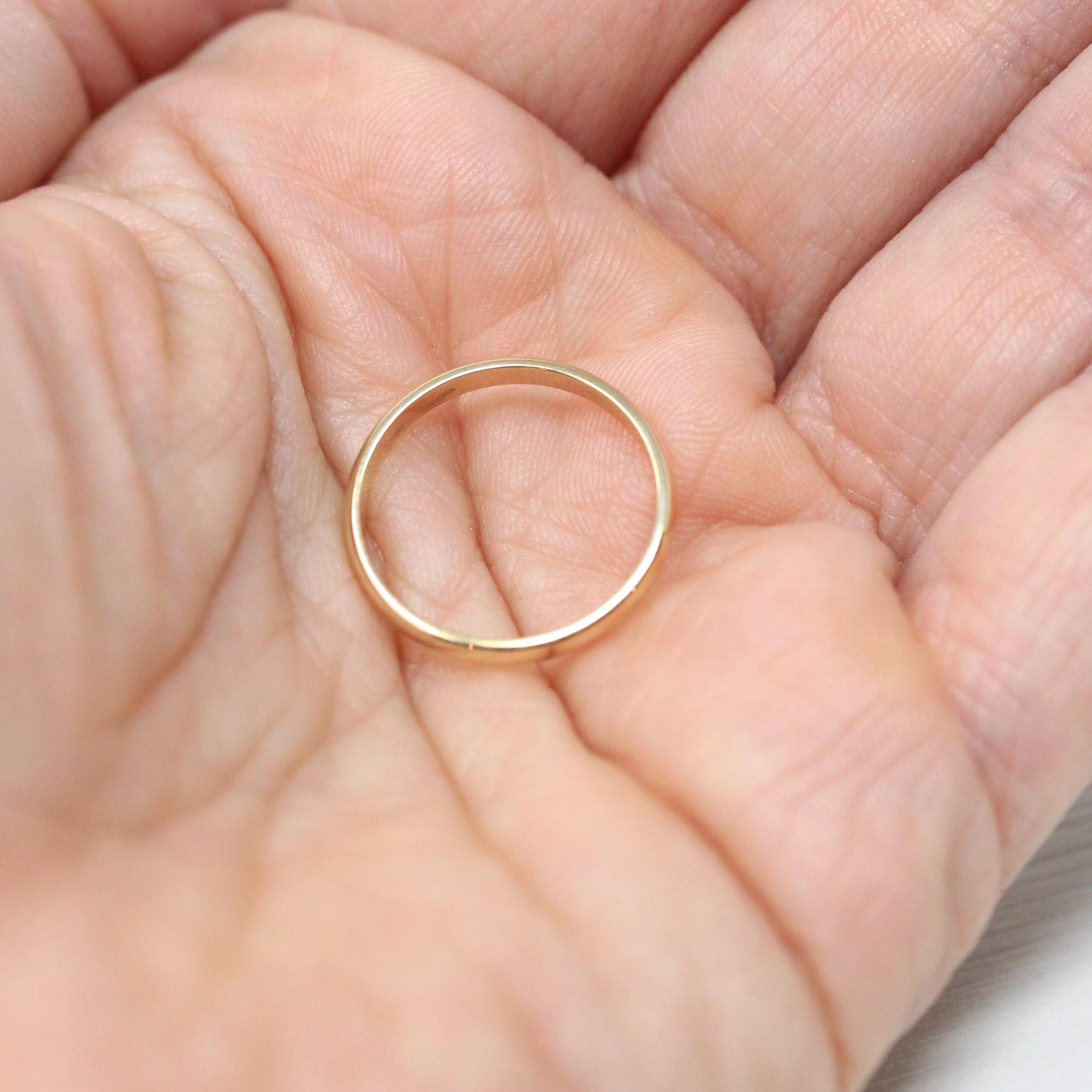 Modern Wedding Band - Estate 10k Yellow Gold Simple Unadorned Ring - Circa 2000s Era Size 5 Stacking Statement Tessler & Weiss Fine Jewelry