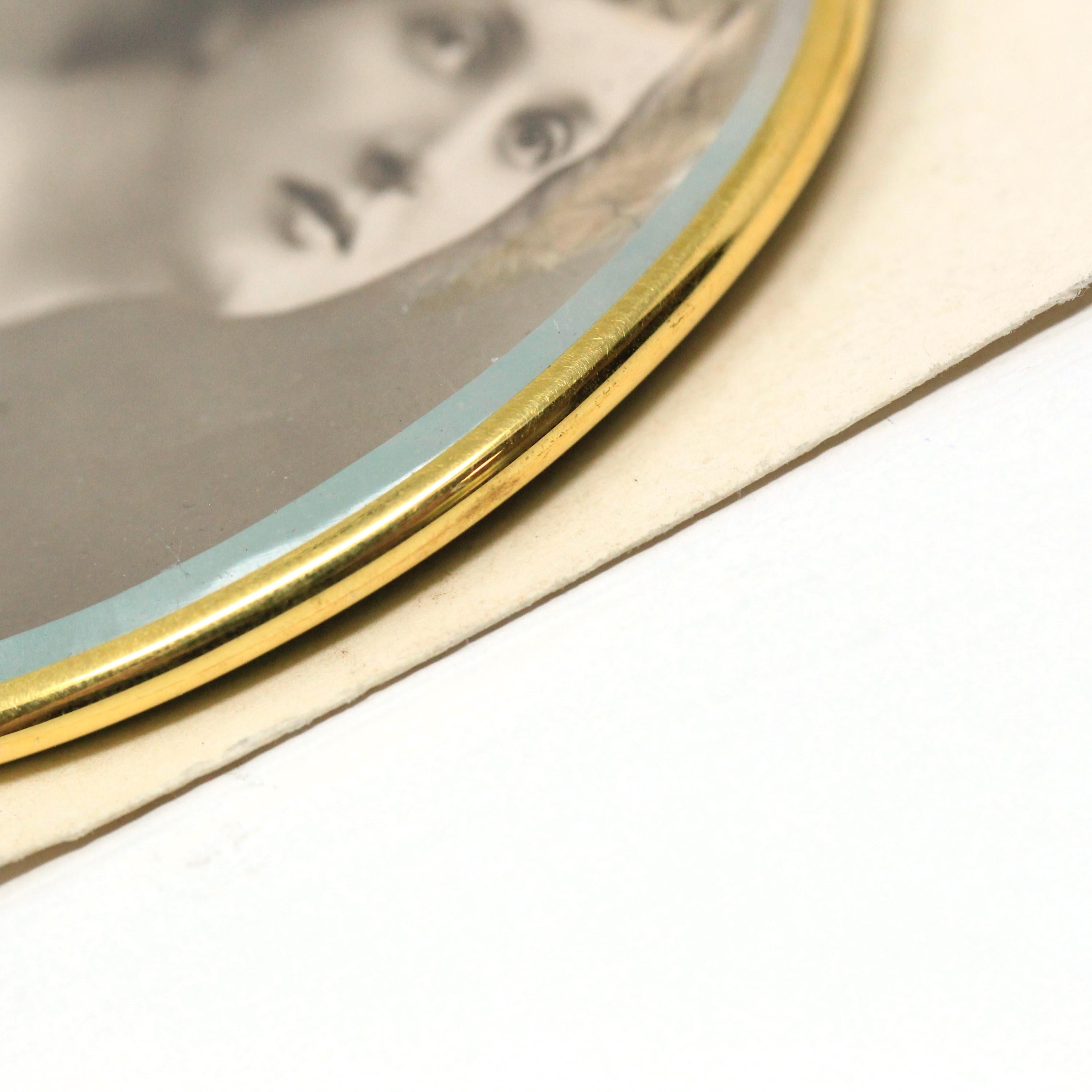 Antique Locket Fob - Edwardian Era 9K Yellow Gold Oval Glass Pendant Necklace - Vintage Memory Photo Portrait Keepsake Charm Fine Jewelry