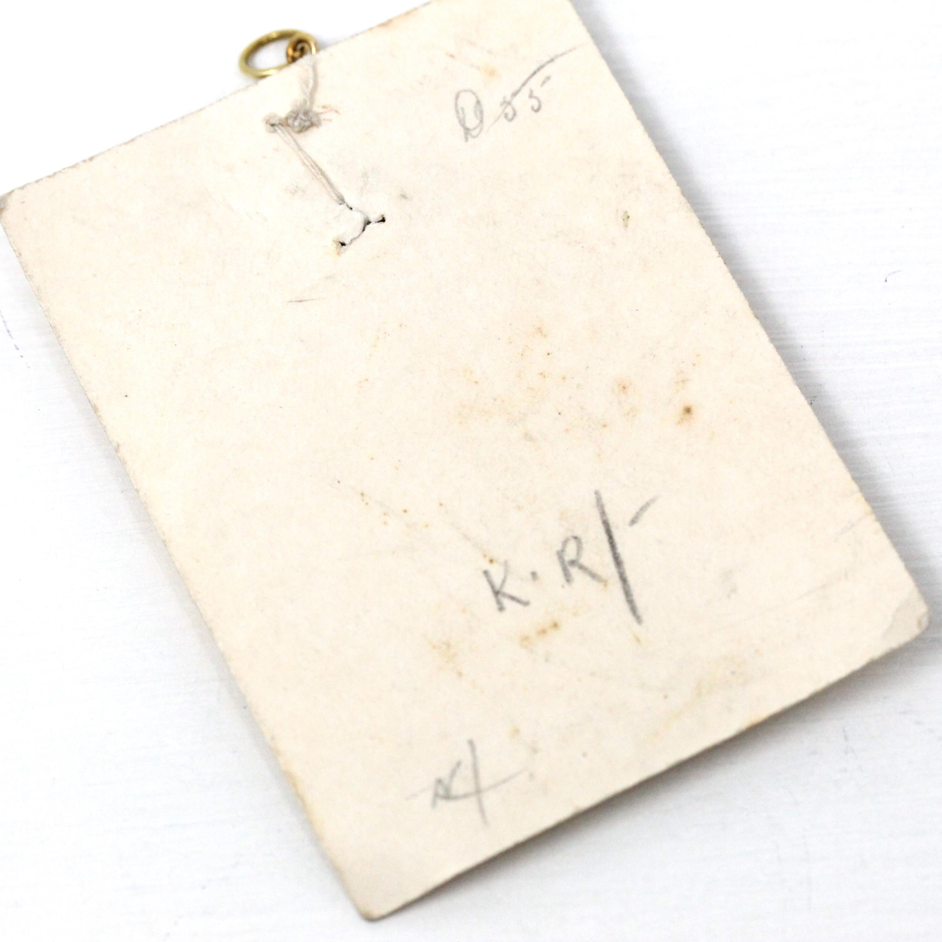 Antique Locket Fob - Edwardian Era 9K Yellow Gold Oval Glass Pendant Necklace - Vintage Memory Photo Portrait Keepsake Charm Fine Jewelry