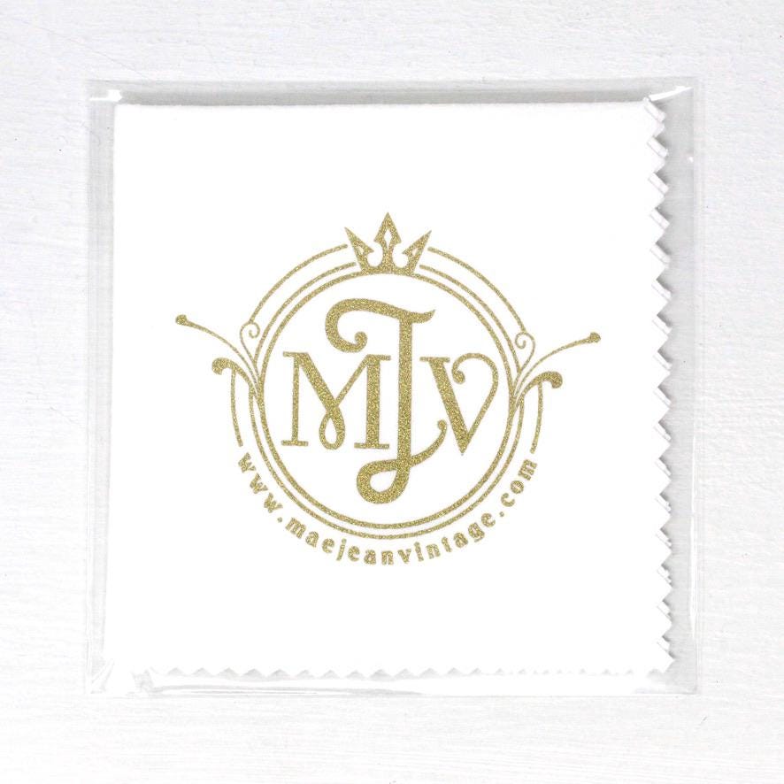Polishing Cloth - 8 x 8 Inch Treated Nontoxic Jewelry Cleaning Cloth for Silver, Gold, Platinum, Gold Filled Jewelry - MJV Gold Logo