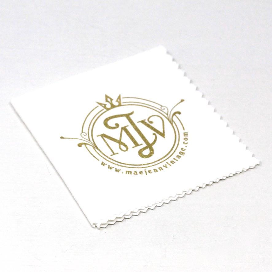 Polishing Cloth - 8 x 8 Inch Treated Nontoxic Jewelry Cleaning Cloth for Silver, Gold, Platinum, Gold Filled Jewelry - MJV Gold Logo
