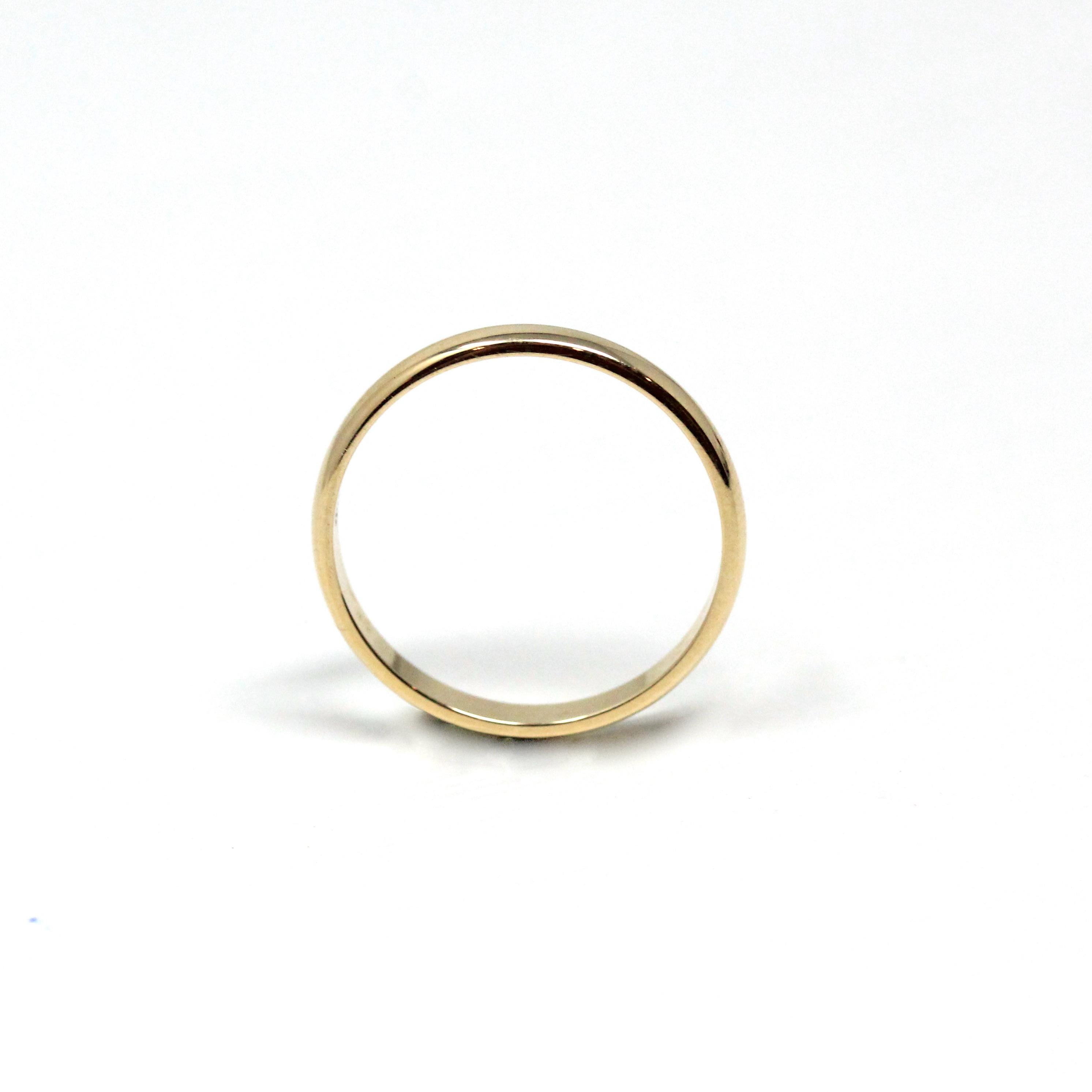 Modern Wedding Band - Estate 10k Yellow Gold Simple Unadorned Ring - Circa 2000s Era Size 5 Stacking Statement Tessler & Weiss Fine Jewelry