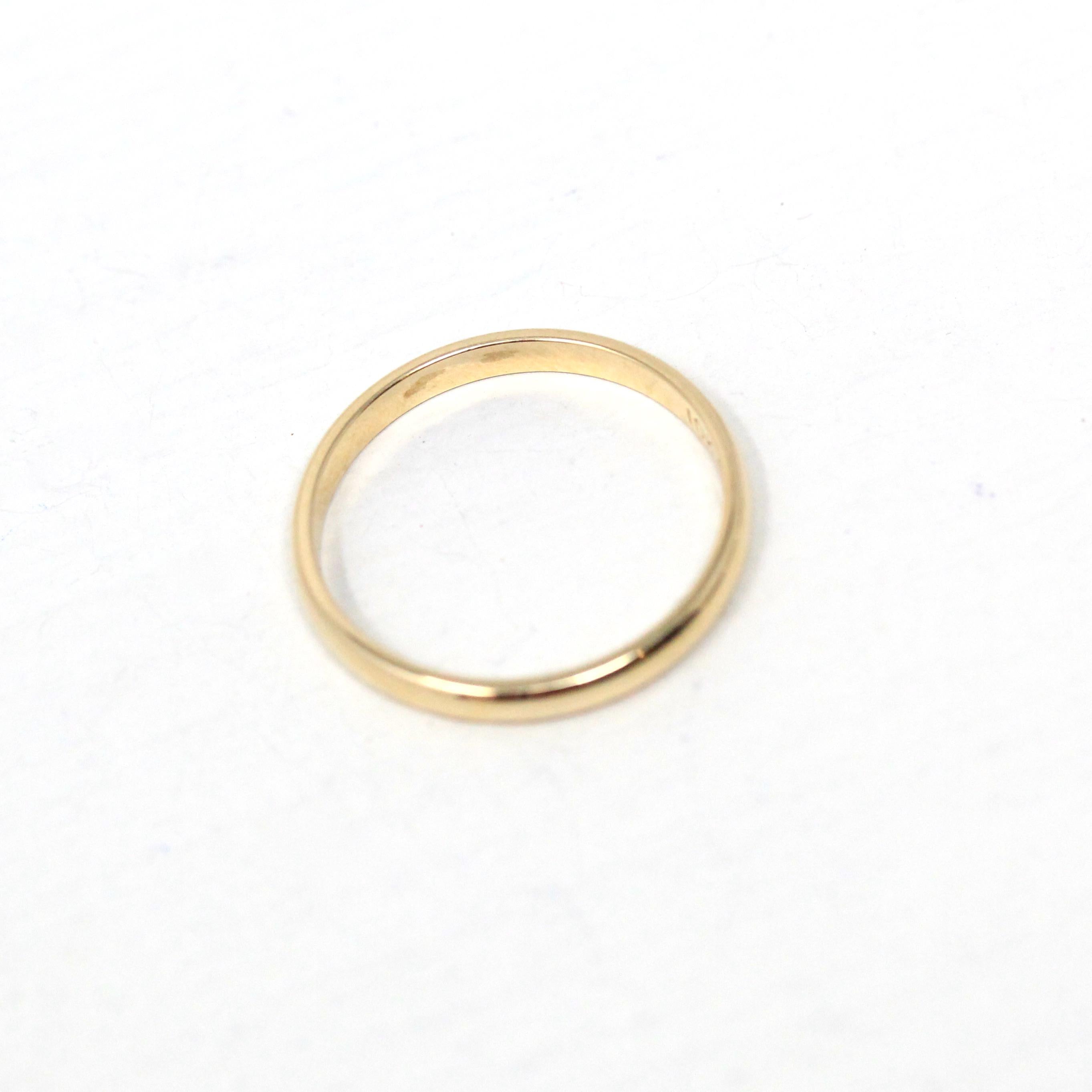 Modern Wedding Band - Estate 10k Yellow Gold Simple Unadorned Ring - Circa 2000s Era Size 5 Stacking Statement Tessler & Weiss Fine Jewelry