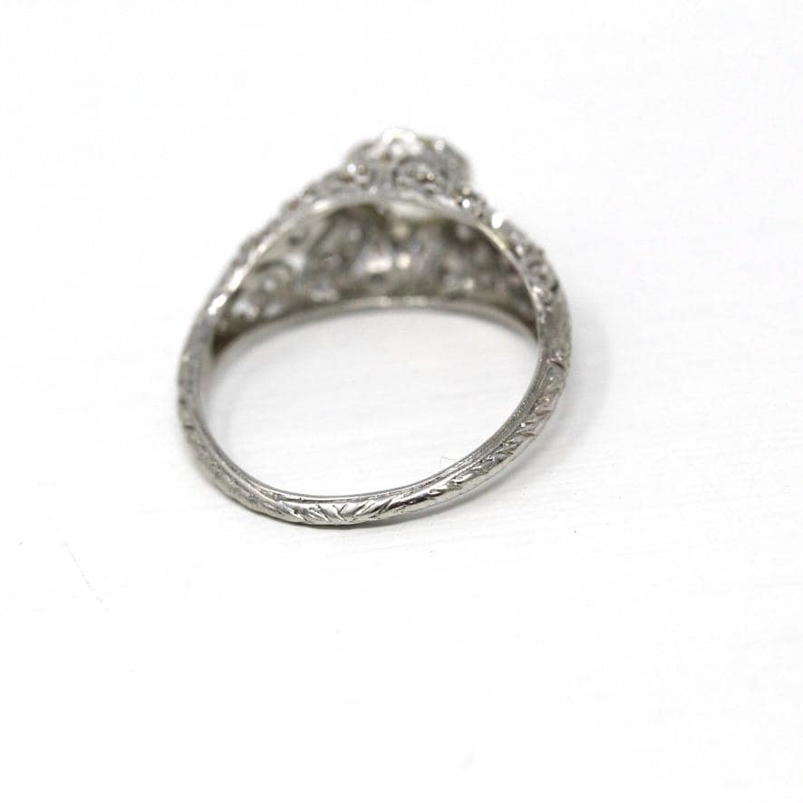 Antique Engagement Ring - Platinum Diamond Wedding Anniversary Ring - Vintage 1910s Size 7 1/4 Fine Old European Brilliant Jewelry W/ Report
