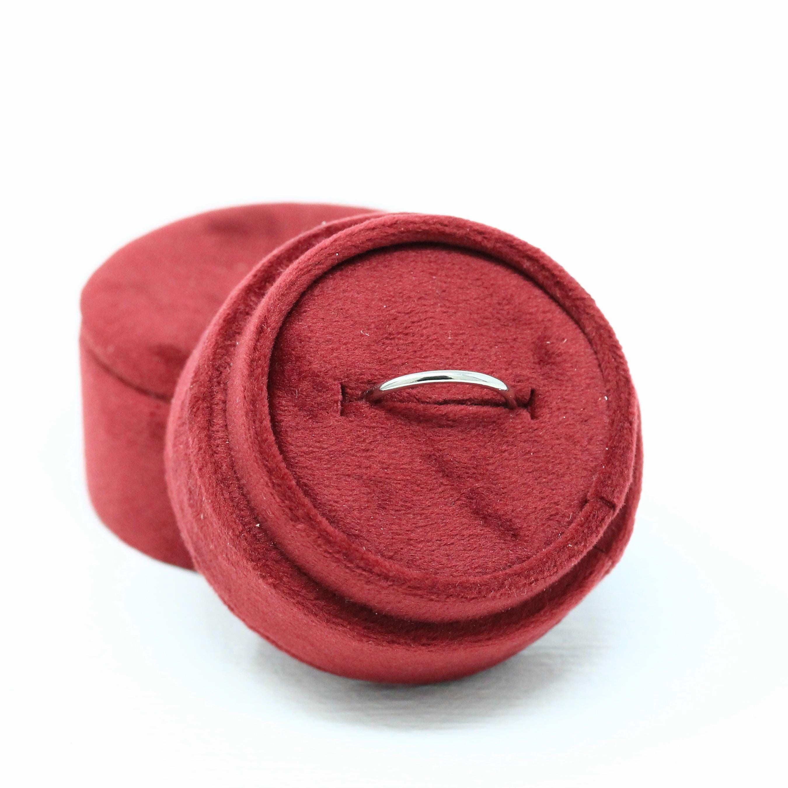 Vintage Wedding Ring - Antique 18k White Gold Birmingham England Half Round Band - Size 7 1/4 Dated Fine Bridal Fine Jewelry