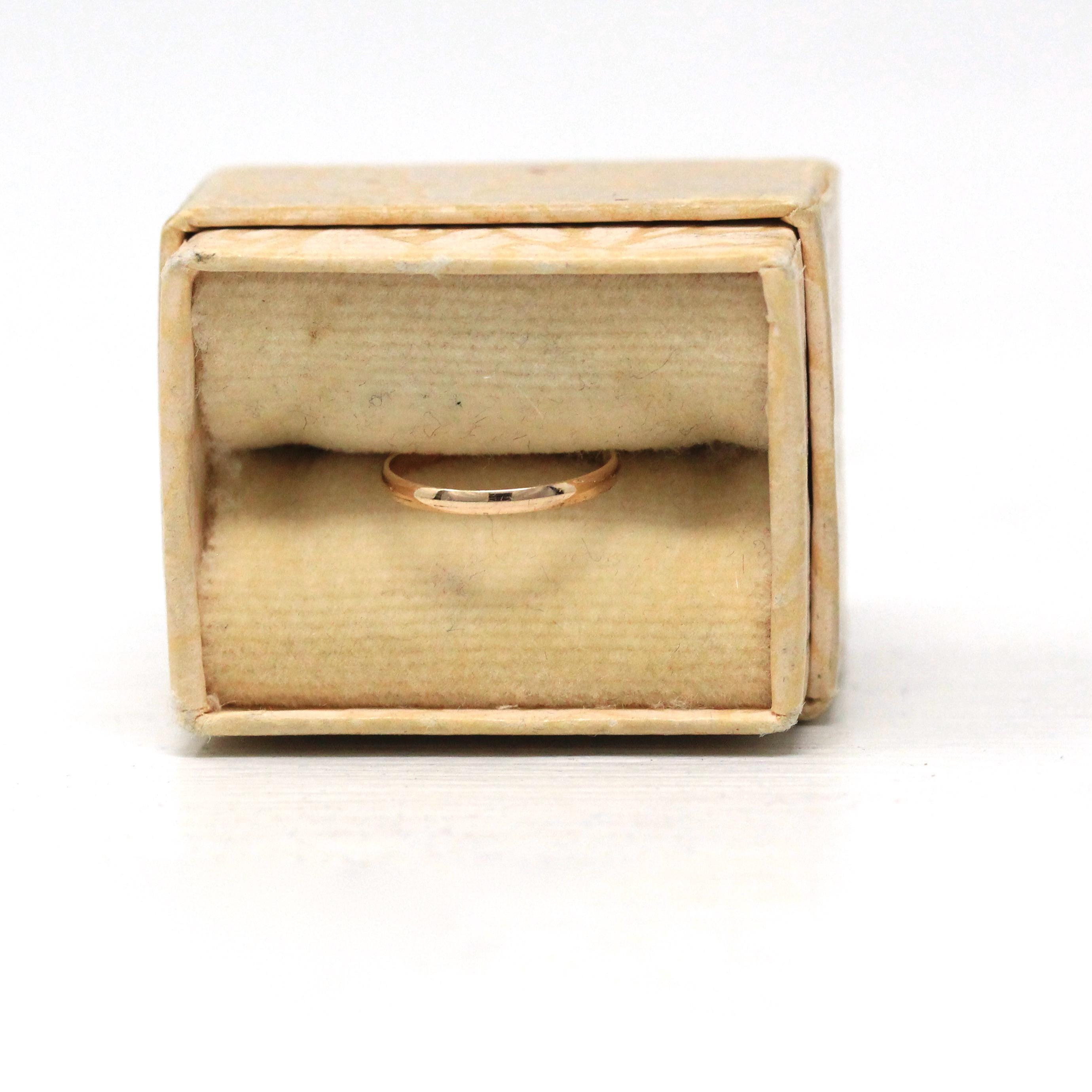 Vintage Baby Band - Retro 10k Yellow Gold Pinky Midi 40s Ring - Circa 1940s Era Size 1/4 Fine Children's Baby Shower New Mother Gift Jewelry