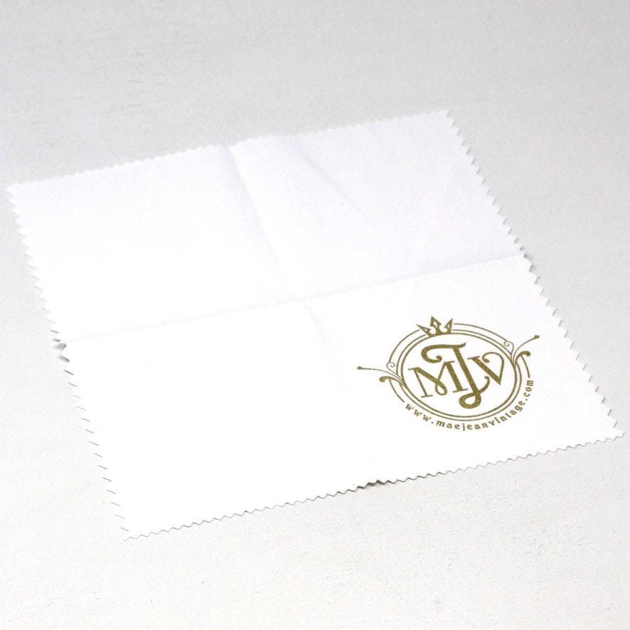 Polishing Cloth - 8 x 8 Inch Treated Nontoxic Jewelry Cleaning Cloth for Silver, Gold, Platinum, Gold Filled Jewelry - MJV Gold Logo