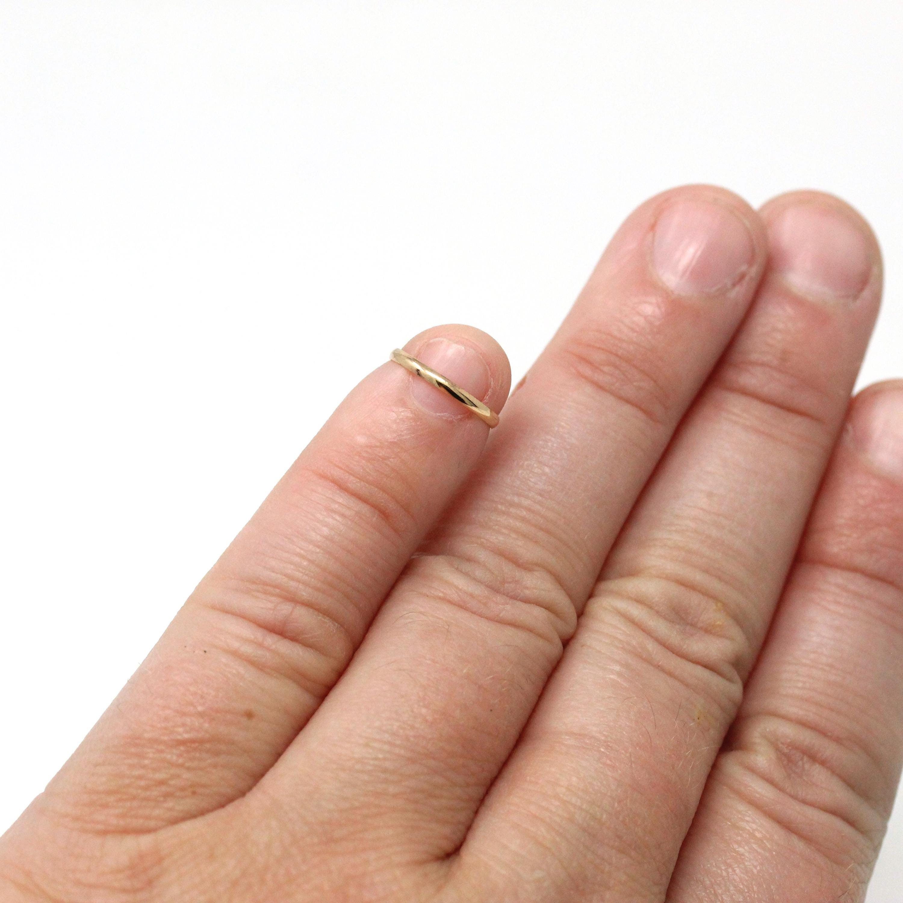 Vintage Baby Band - Retro 10k Yellow Gold Pinky Midi 40s Ring - Circa 1940s Era Size 1/4 Fine Children's Baby Shower New Mother Gift Jewelry