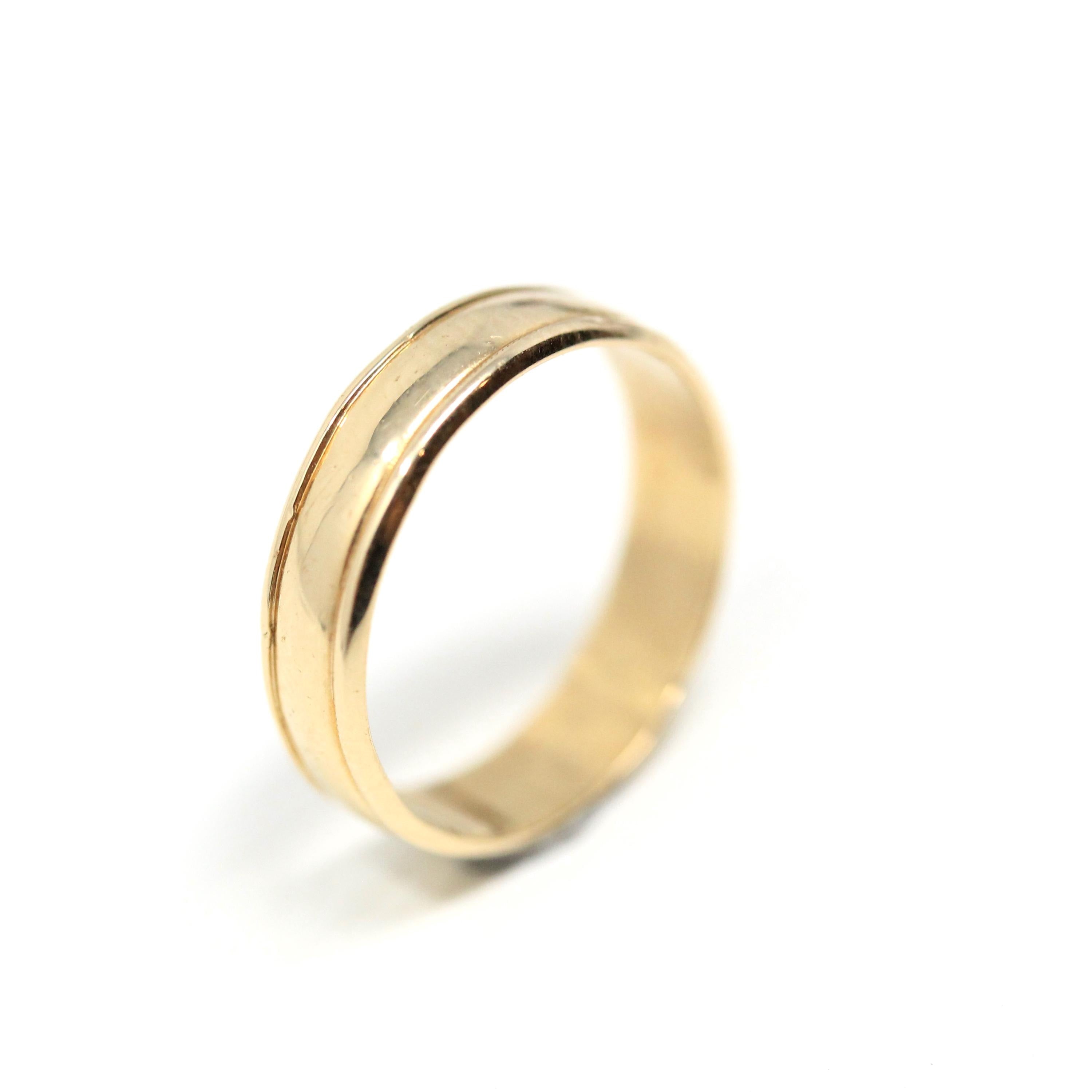 Vintage Baby Band - Modern 14k Yellow Gold Simple Stacking Pinky Midi Ring - Plain Unadorned Size 1.5 Children's Fine Jewelry