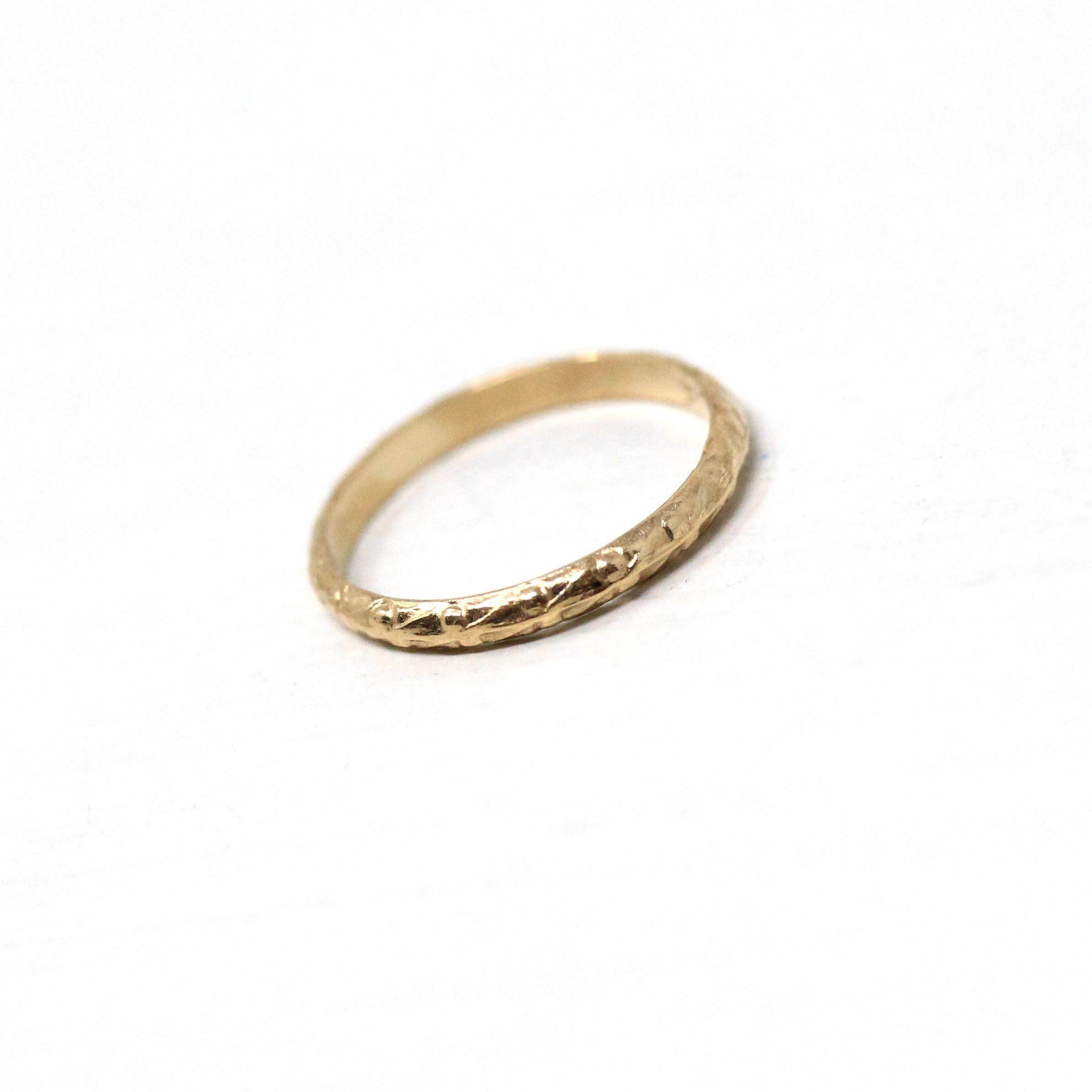 Vintage Baby Ring - 10k Yellow Gold Midi Charm Ring on Original Card - Circa 1940s Size 1/4 Shower New Mother Greetings Birth Fine Jewelry