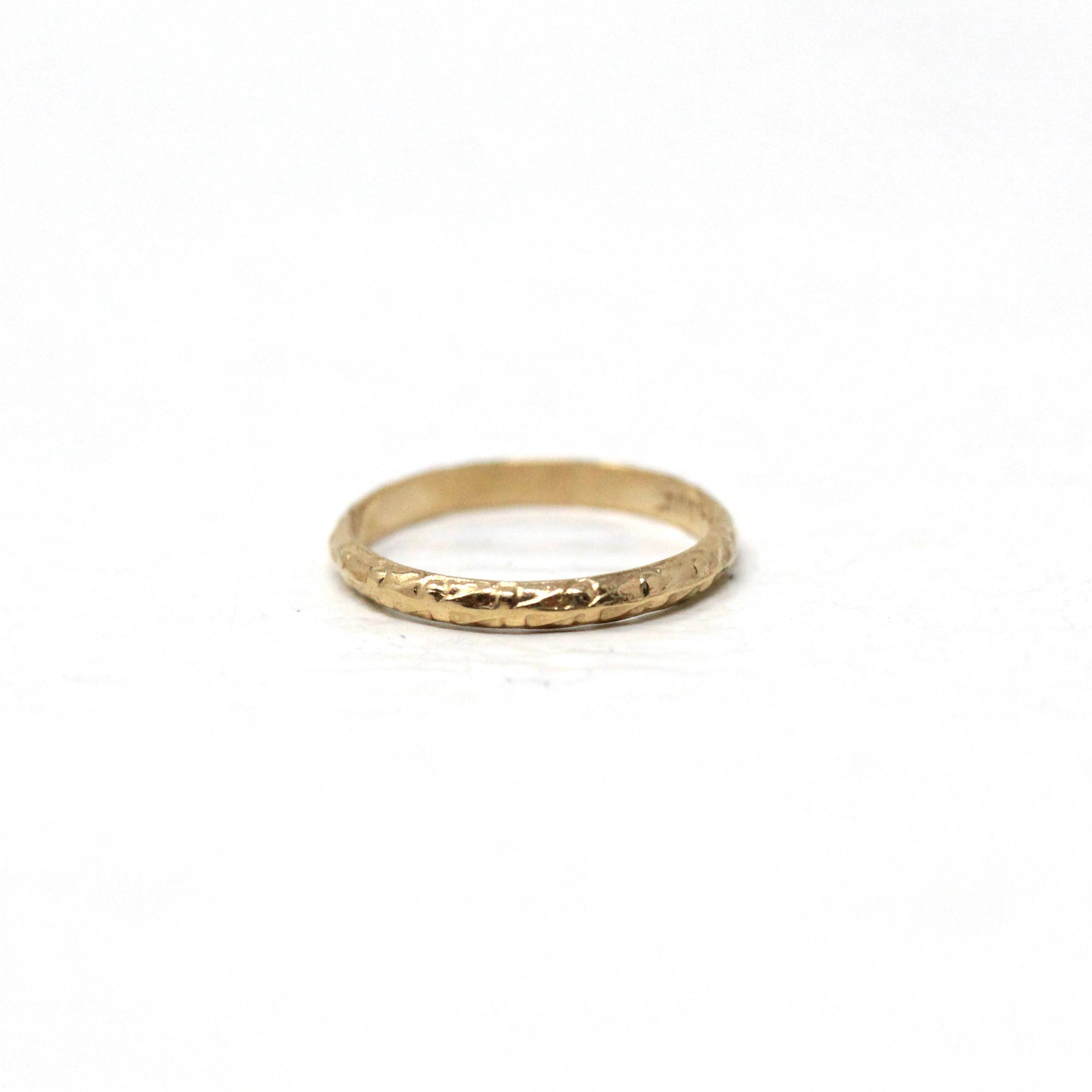 Vintage Baby Ring - 10k Yellow Gold Midi Charm Ring on Original Card - Circa 1940s Size 1/4 Shower New Mother Greetings Birth Fine Jewelry