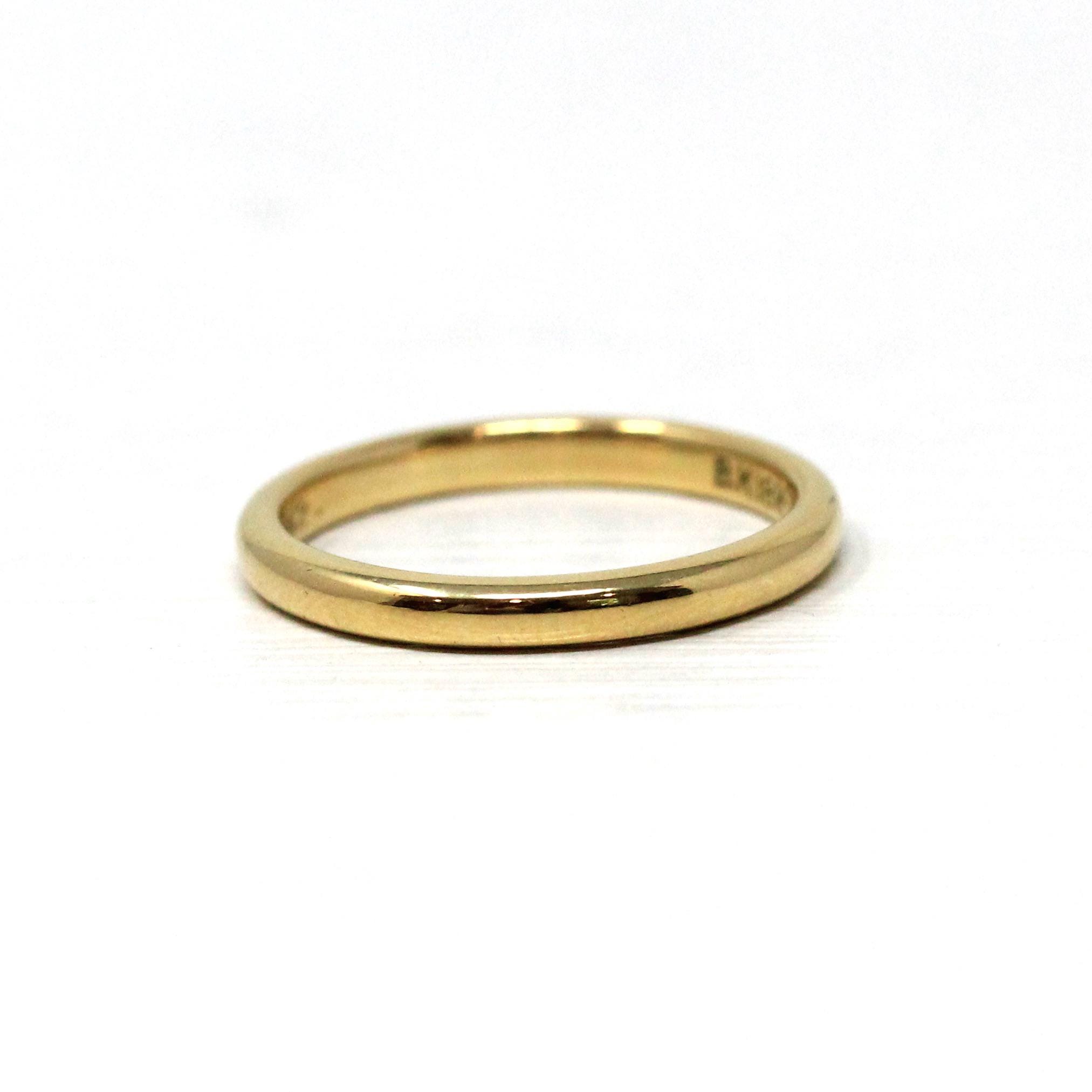 Dated 1942 Band - Late Deco Early Retro Era 18k Yellow Gold Comfort Fit 2.3 MM Band - Vintage Size 5 1/2 Fine Inscribed 40s Wedding Jewelry