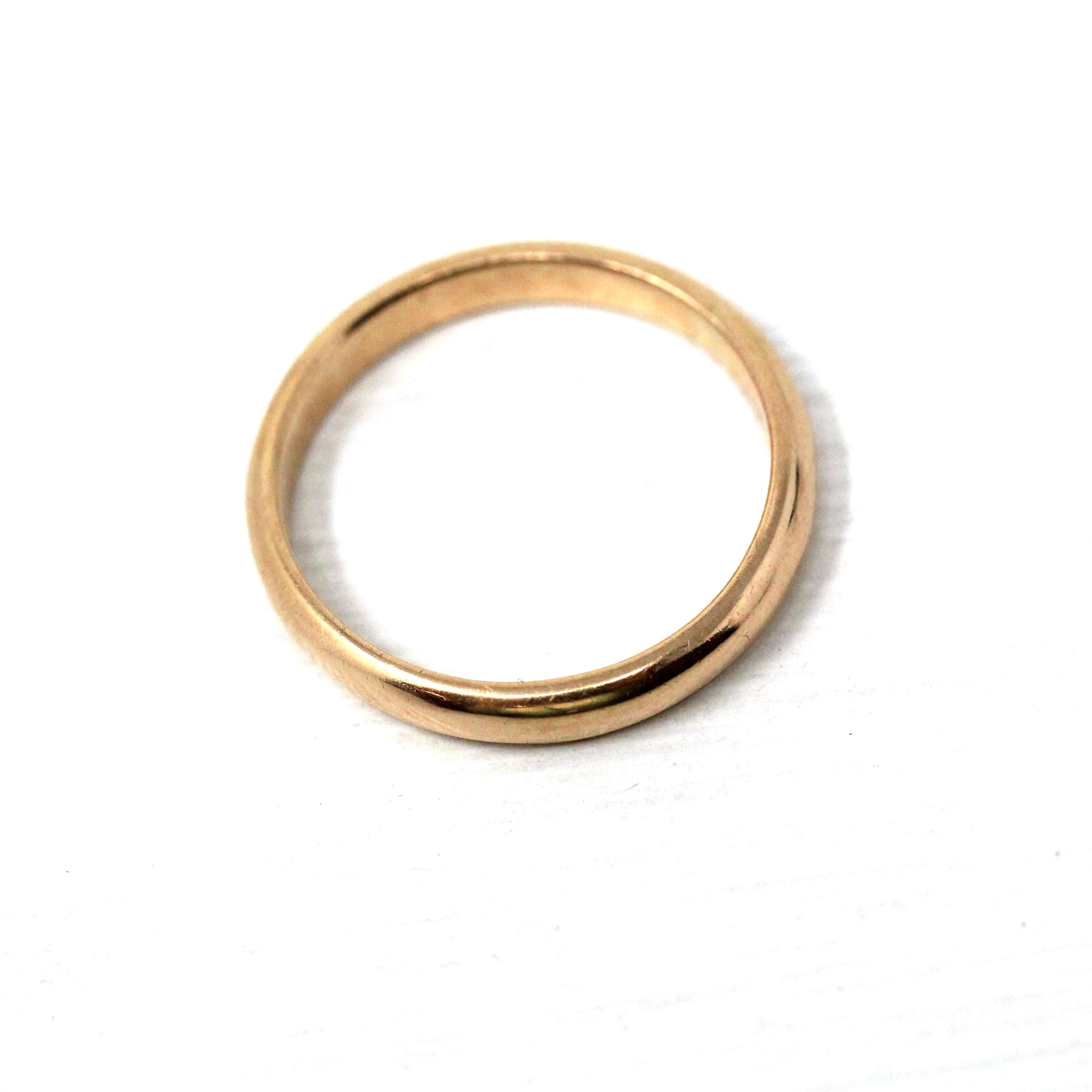 Antique Wedding Band - Edwardian 14k Yellow Gold 2.8 MM Unadorned Ring - Circa 1900s Era Size 5 1/2 Stacking Unisex Fine Birdal Jewelry