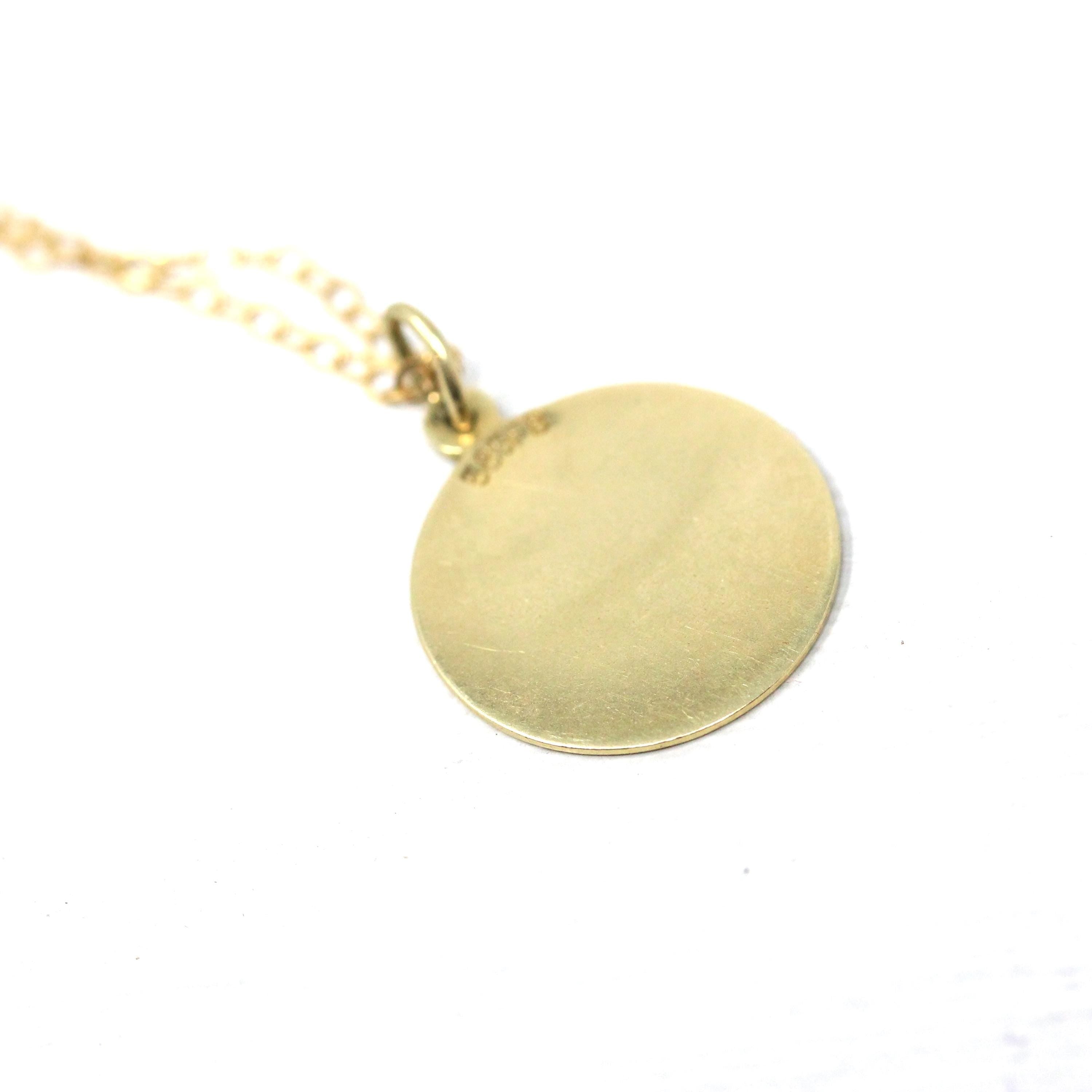 Estate Gemini Charm - Modern 14k Yellow Gold The Twins Air Element Pendant Necklace - Circa 1990s Era Dainty Petite Zodiac Fine 90s Jewelry