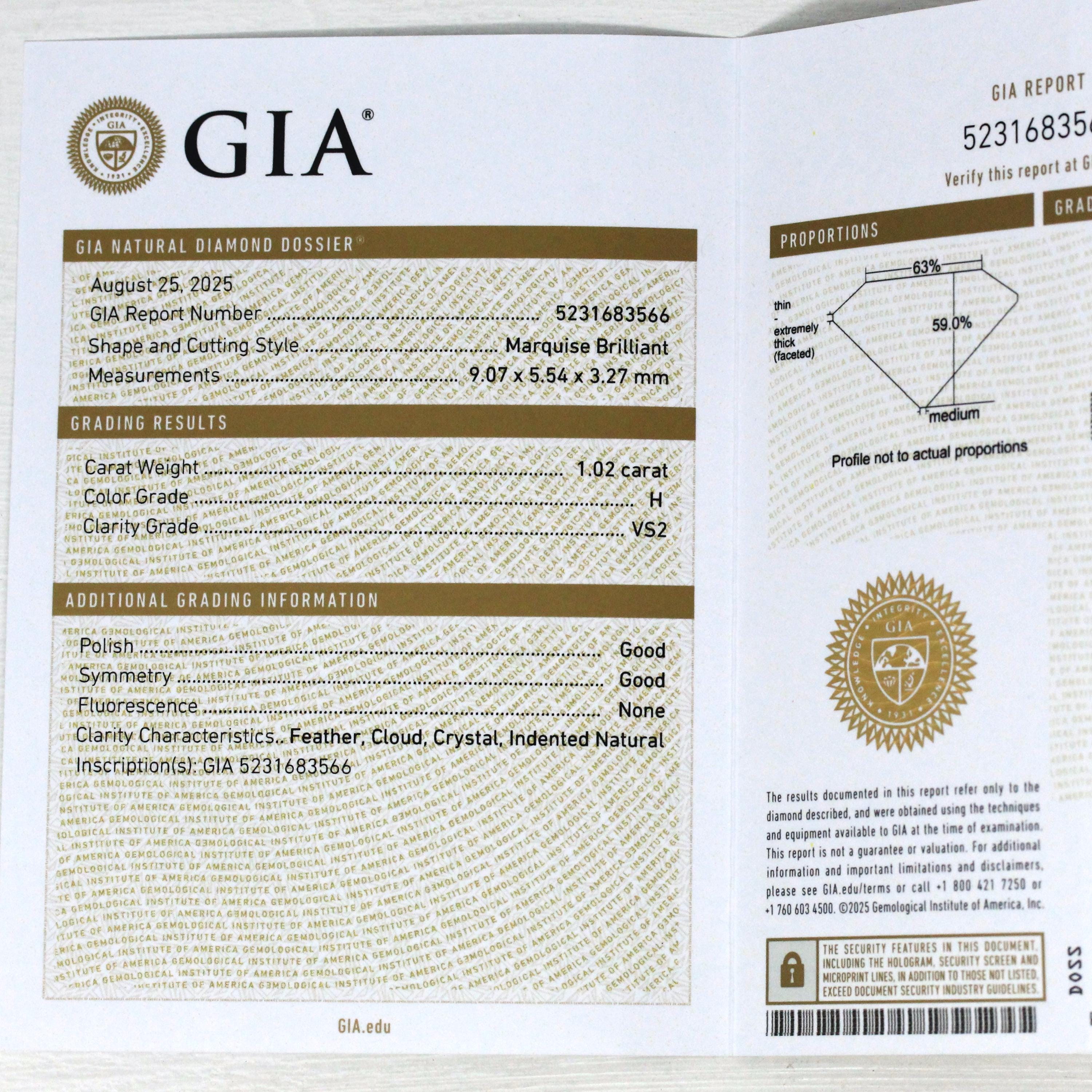 Marquise Brilliant Cut Diamond Ring - 14k Yellow Gold Genuine 1.26 cttw Vintage Diamond - Sz 7 Engagement Bridal Fine GIA Report Jewelry