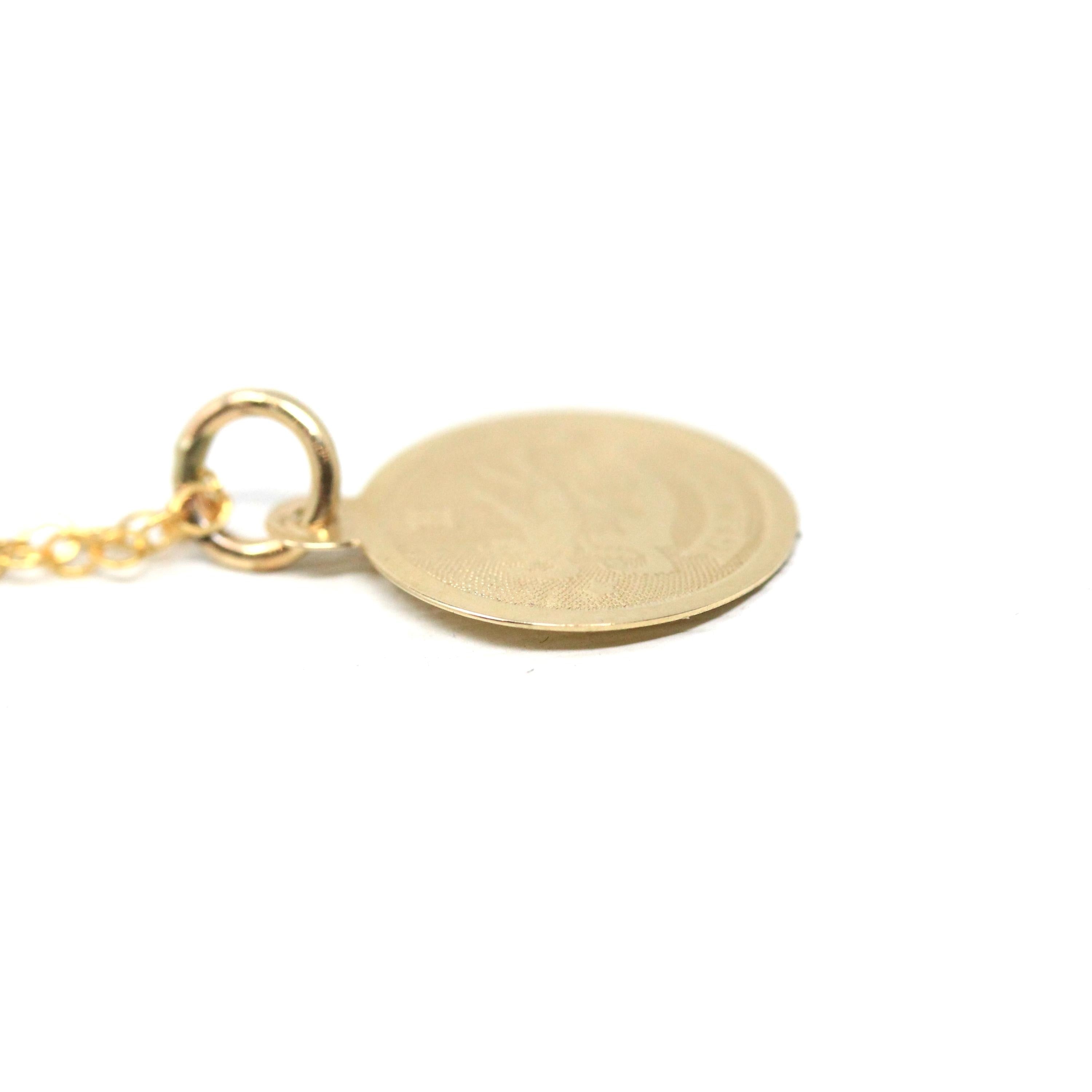 Vintage Gemini Charm - Retro 14k Yellow Gold Twin Astrological Sign Pendant - Circa 1970s Era Zodiac Celestial Air Element Fine 70s Jewelry