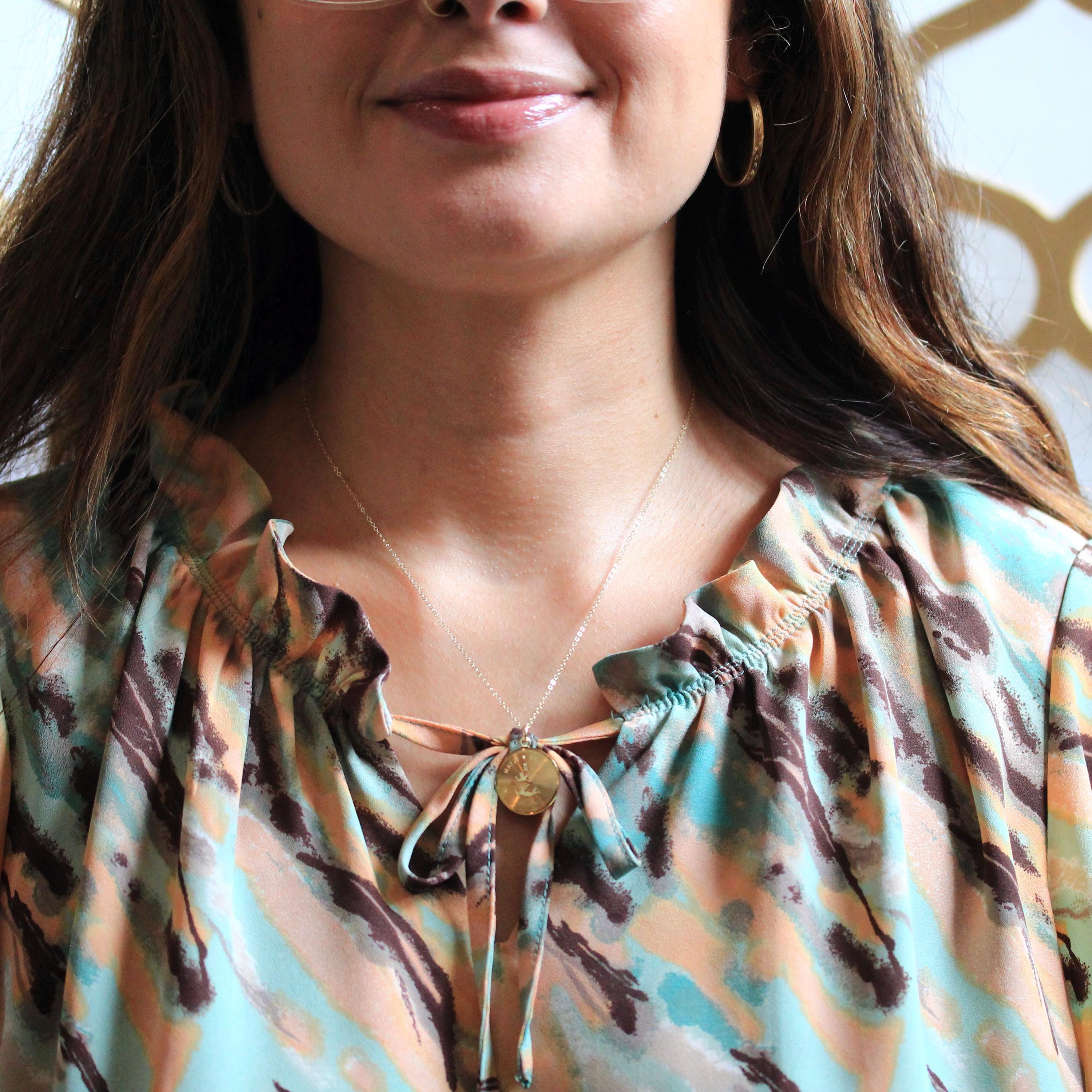 Vintage Gemini Pendant - Retro 14k Yellow Gold Twin Astrological Sign Necklace - Circa 1970s Era Zodiac Celestial Air Element Fine Jewelry