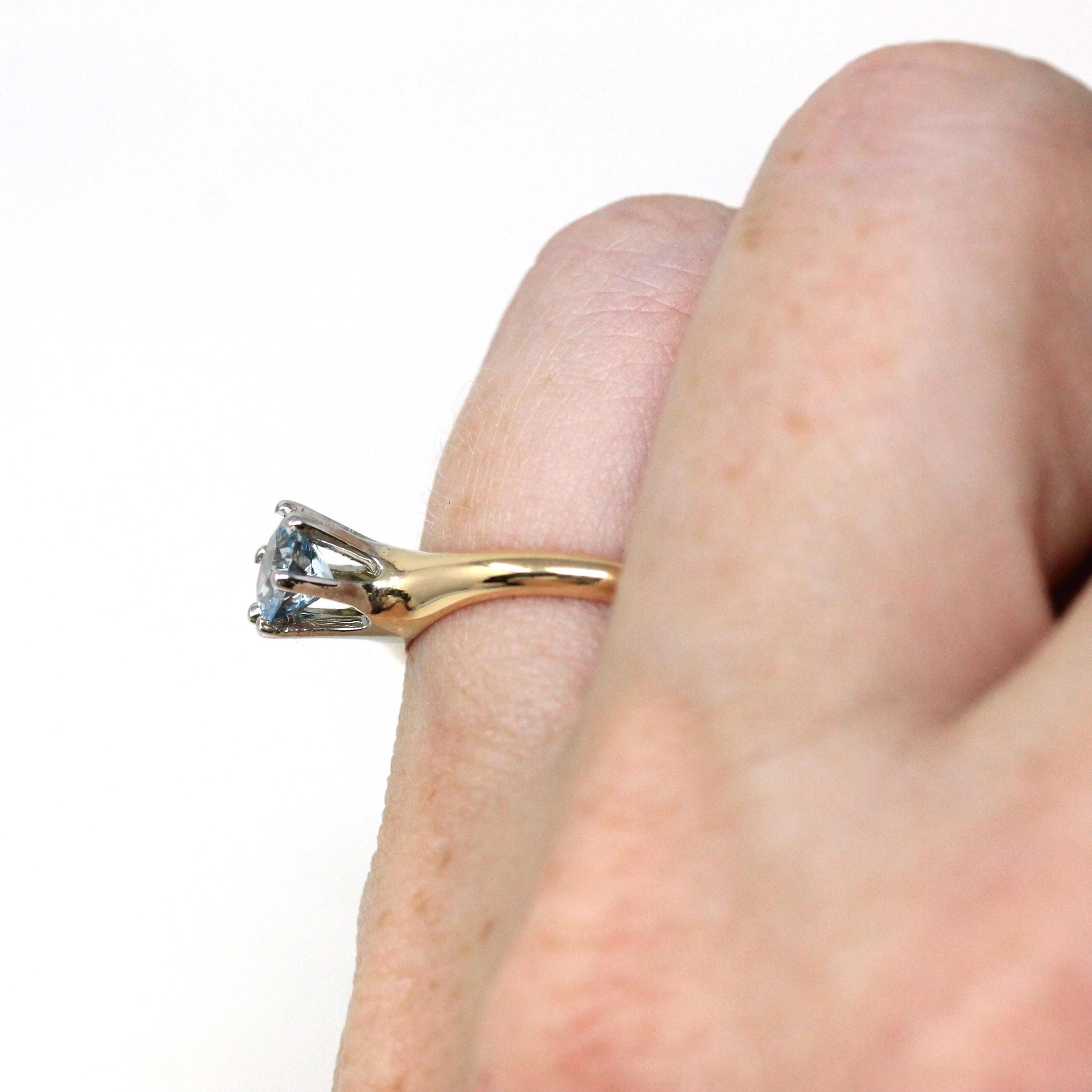 Garnet Doublet Ring - Antique 10k Yellow Gold Round Faceted Red Stone - Vintage Circa 1910s Era Size 5 1/2 Solitaire Simulated Ruby Jewelry