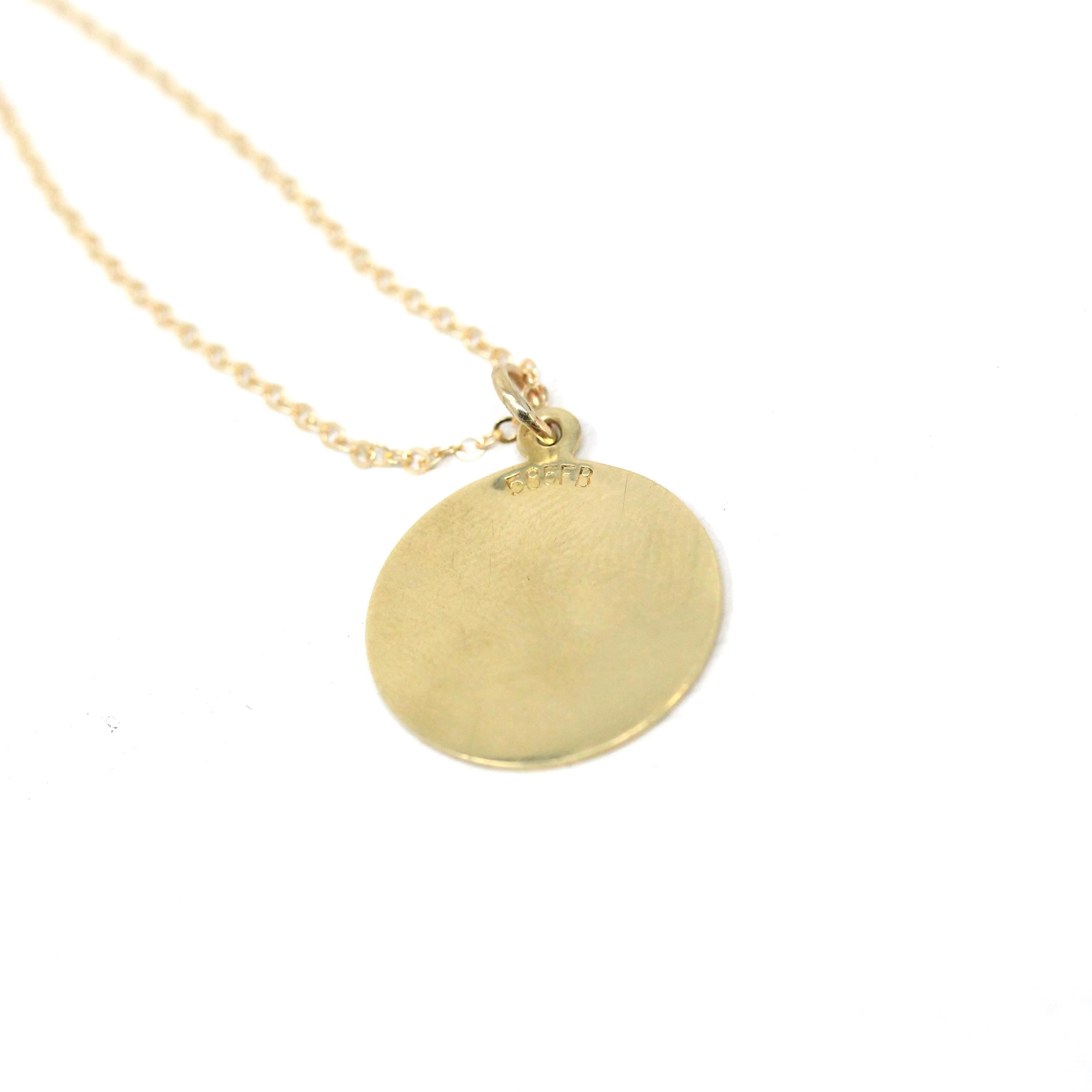 Estate Capricorn Charm - Modern 14k Yellow Gold Sea Goat Astrological Sign Necklace - Circa 2000's Zodiac Celestial Earth Element Jewelry