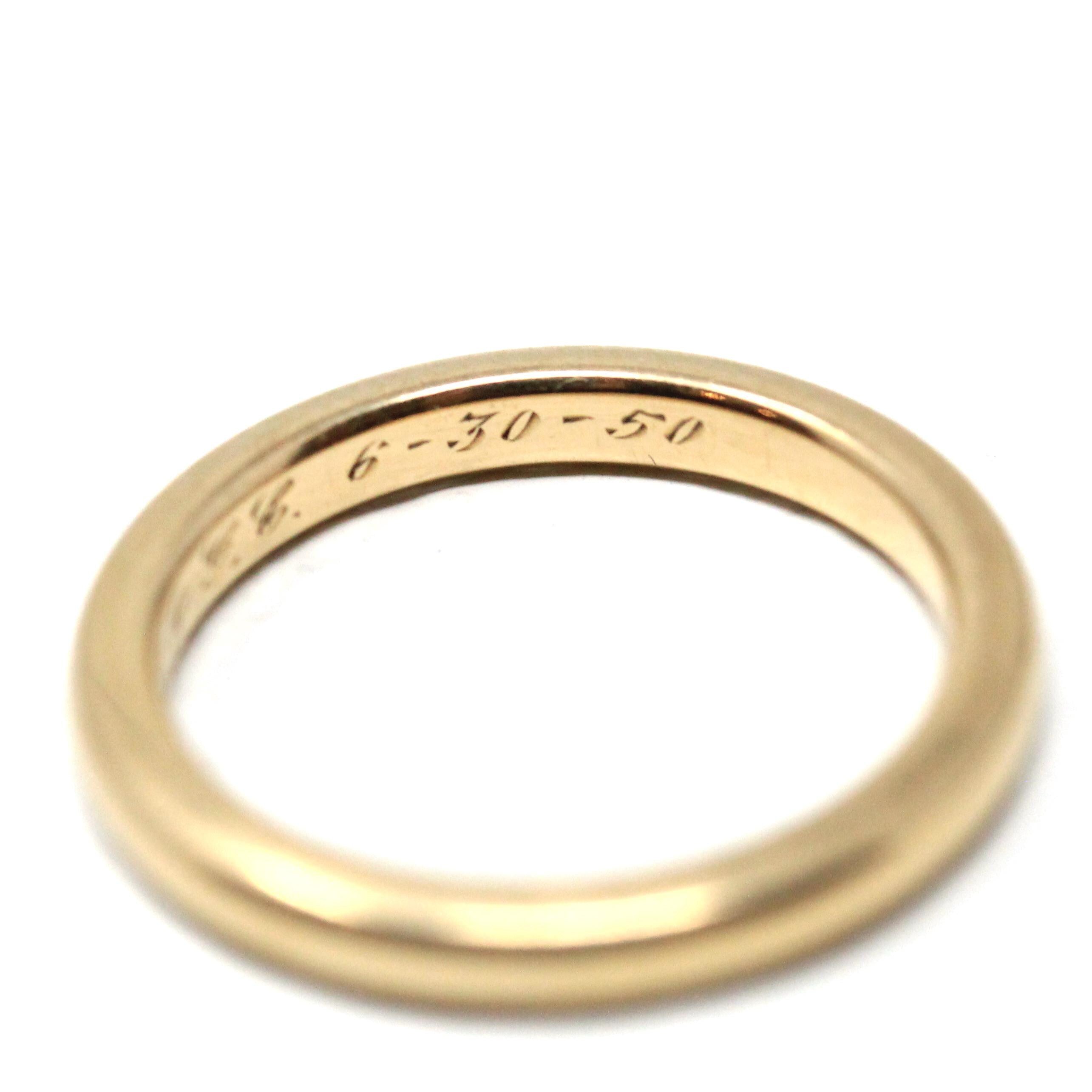 Vintage Wedding Band - Mid Century Era 14k Yellow Gold Plain Circa 1950s Ring - Size 4.5 Signed Art Carved J.R. Wood Bridal Fine 50s Jewelry