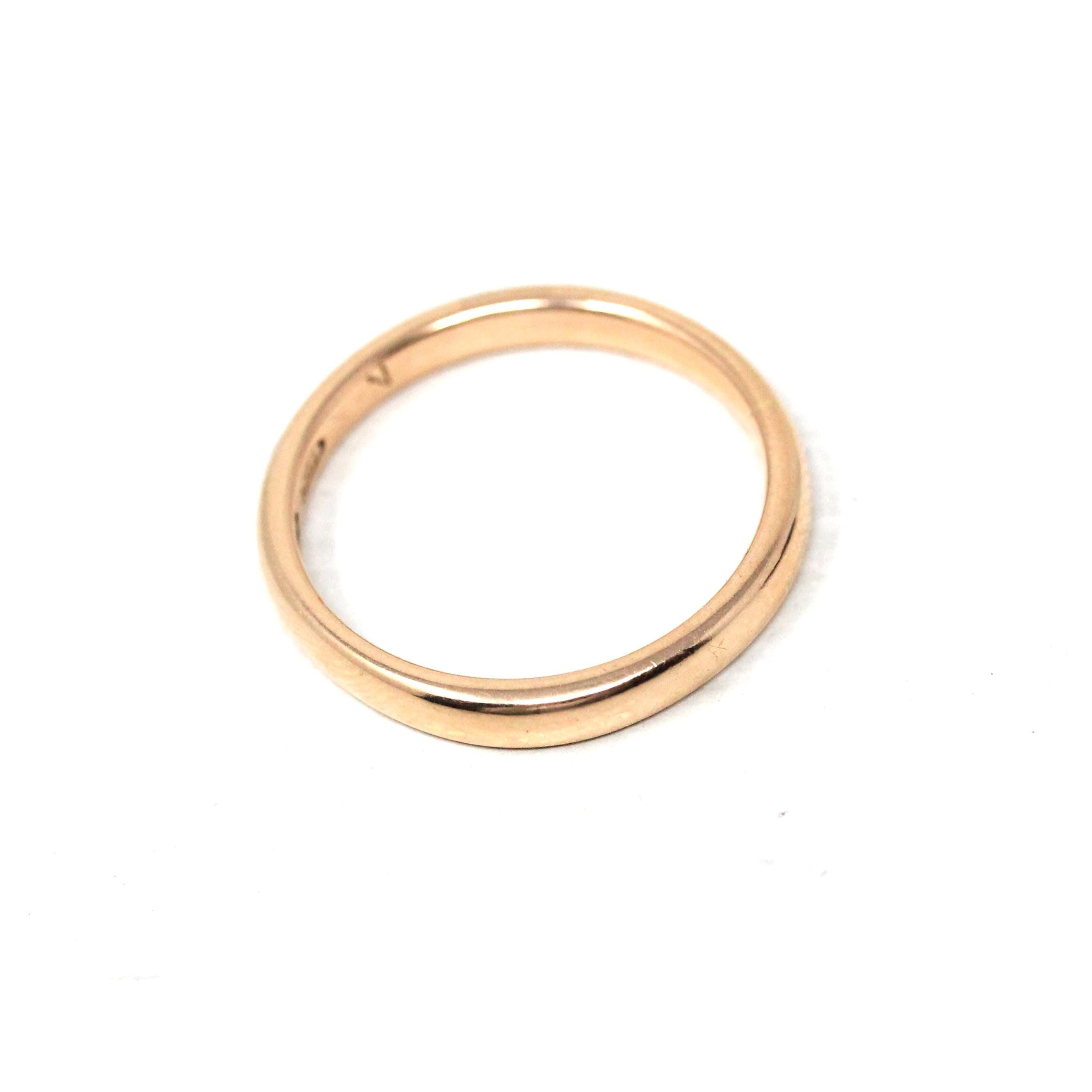 Art Deco Ring Band - Vintage Rosy 9k Yellow Gold Birmingham England UK - Circa 1930s Era Size 7 English Hallmarks Fine Minimalist Jewelry