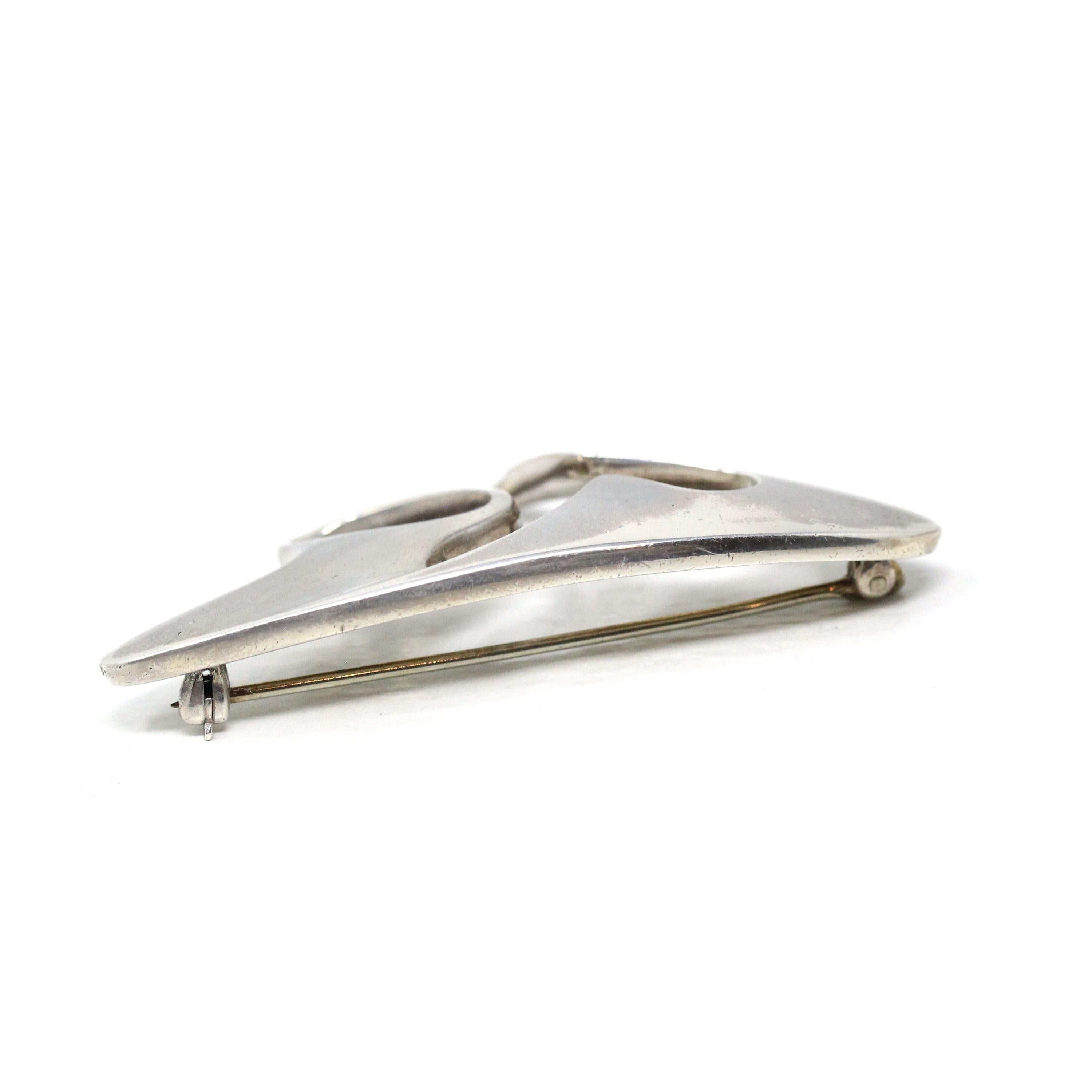 Amoeba Collectible Brooch - Art Deco Sterling Silver Organic Shape Cutout Pin - Copenhagen DK - Dated 1945 Era Georg Jensen Danish Jewelry