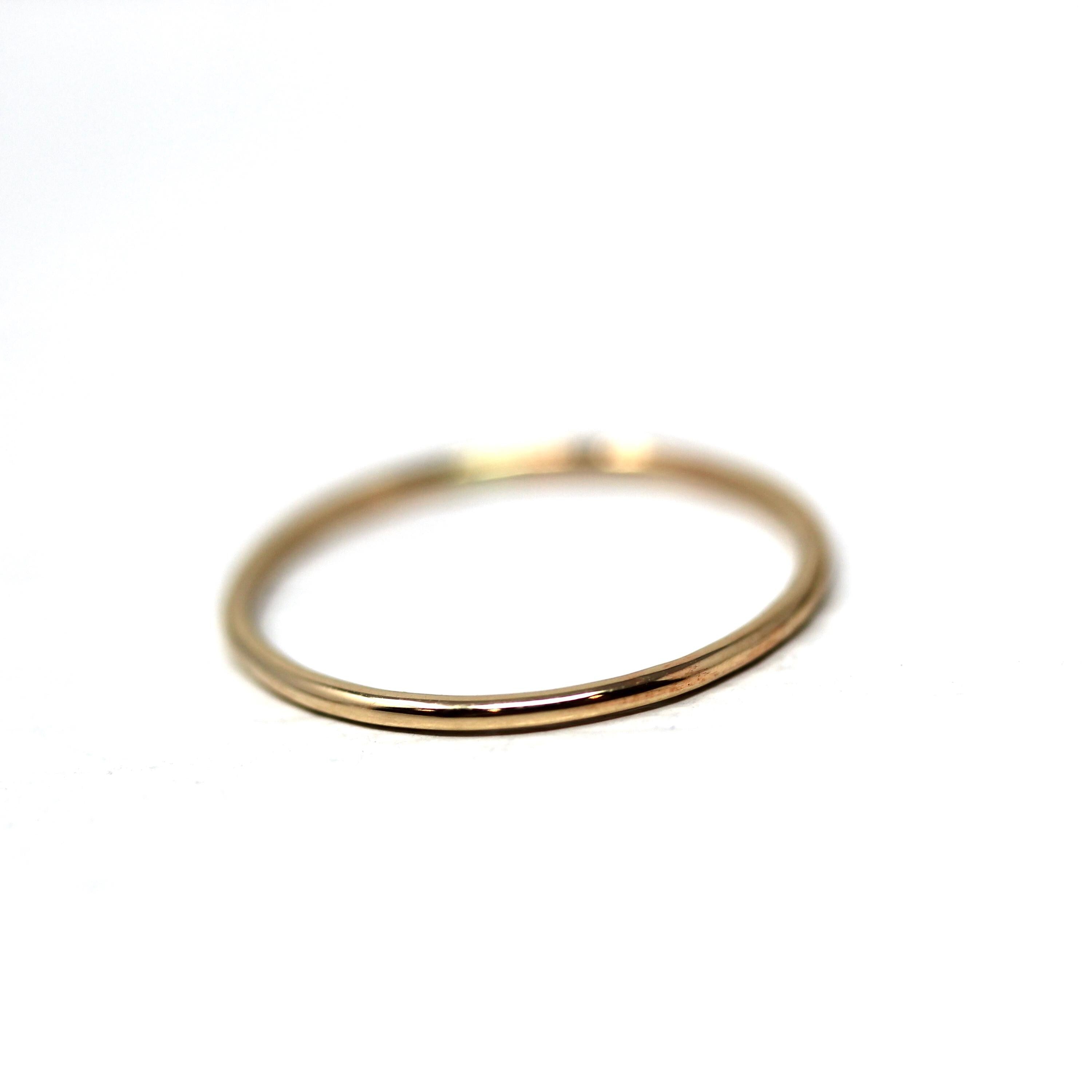 Antique Dainty Gold Band - Edwardian 10k Yellow Gold Stick Pin Conversion Stacking Ring - Vintage 1910s Size 7 Minimalist Fine Jewelry