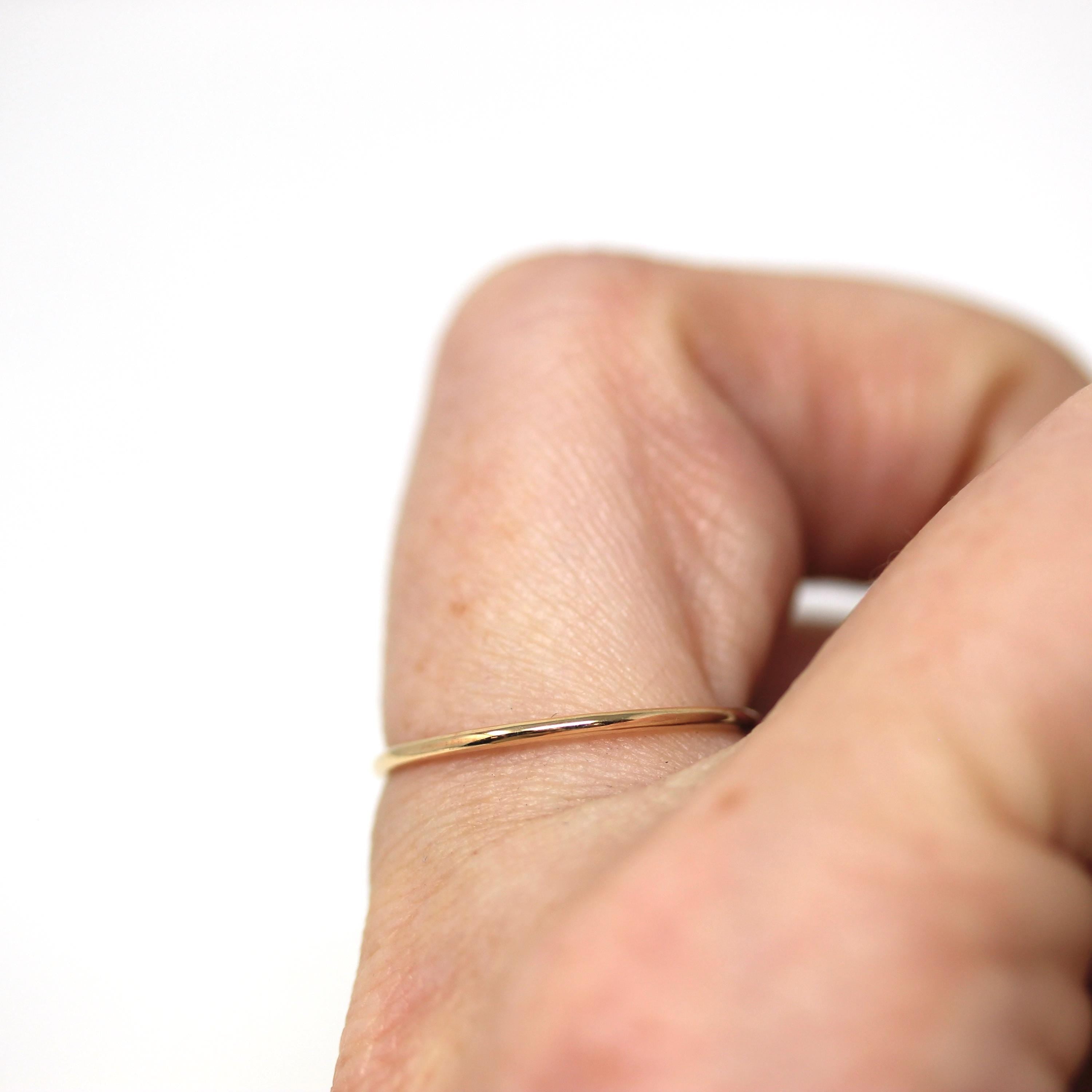 Antique Dainty Gold Band - Edwardian 10k Yellow Gold Stick Pin Conversion Stacking Ring - Vintage 1910s Size 7 Minimalist Fine Jewelry